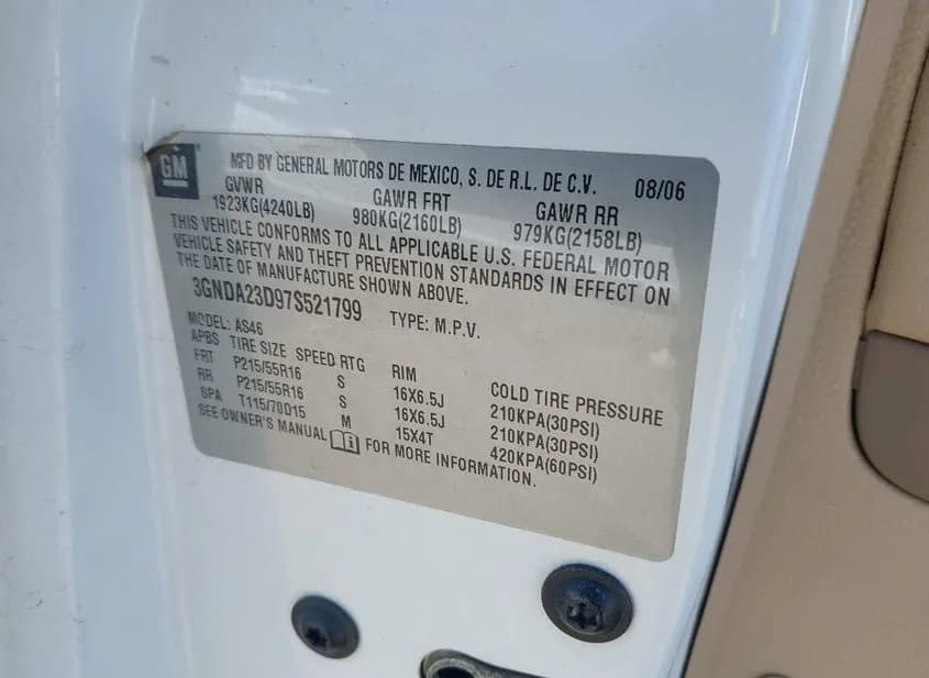 2007 CHEVROLET HHR Used VIN 3GNDA23D97S521799 – photo 11 2007 CHEVROLET HHR Used VIN 3GNDA23D97S521799 – photo 11