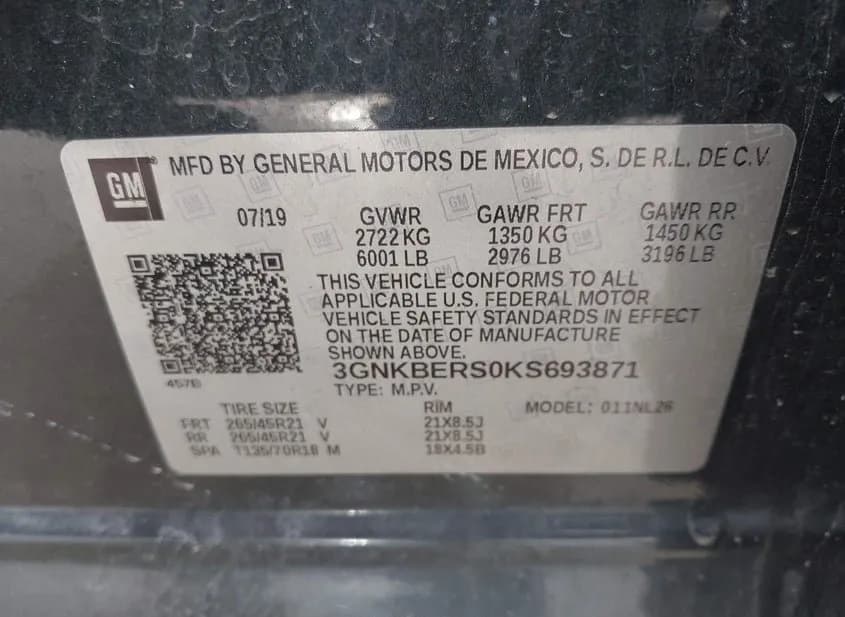 2019 CHEVROLET Blazer Used VIN 3GNKBERS0KS693871 – engine bay 2019 CHEVROLET Blazer Used VIN 3GNKBERS0KS693871 – engine bay