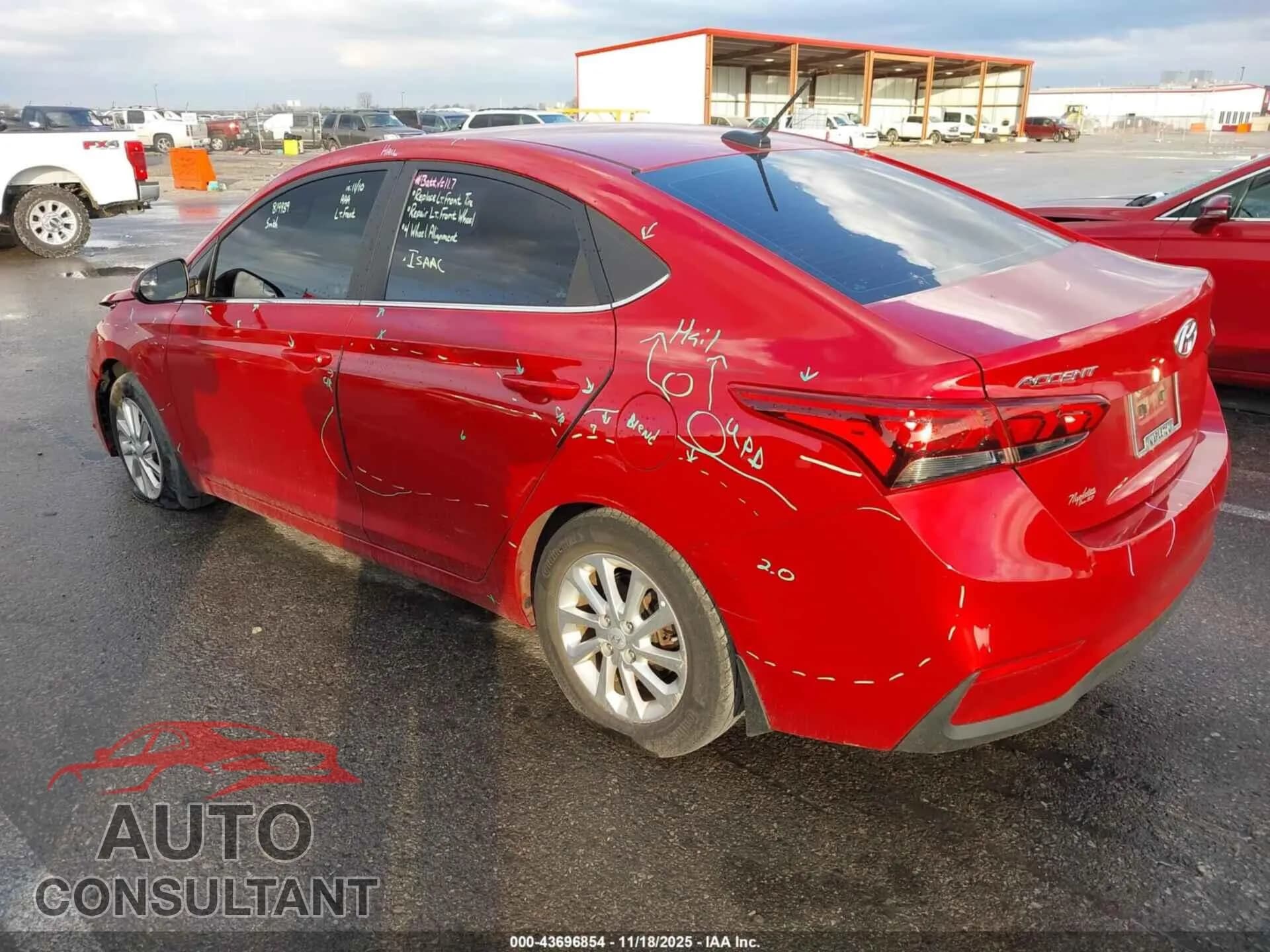 2020 HYUNDAI ACCENT Damaged VIN 3KPC24A61LE121438 – side profile 2020 HYUNDAI ACCENT Damaged VIN 3KPC24A61LE121438 – side profile