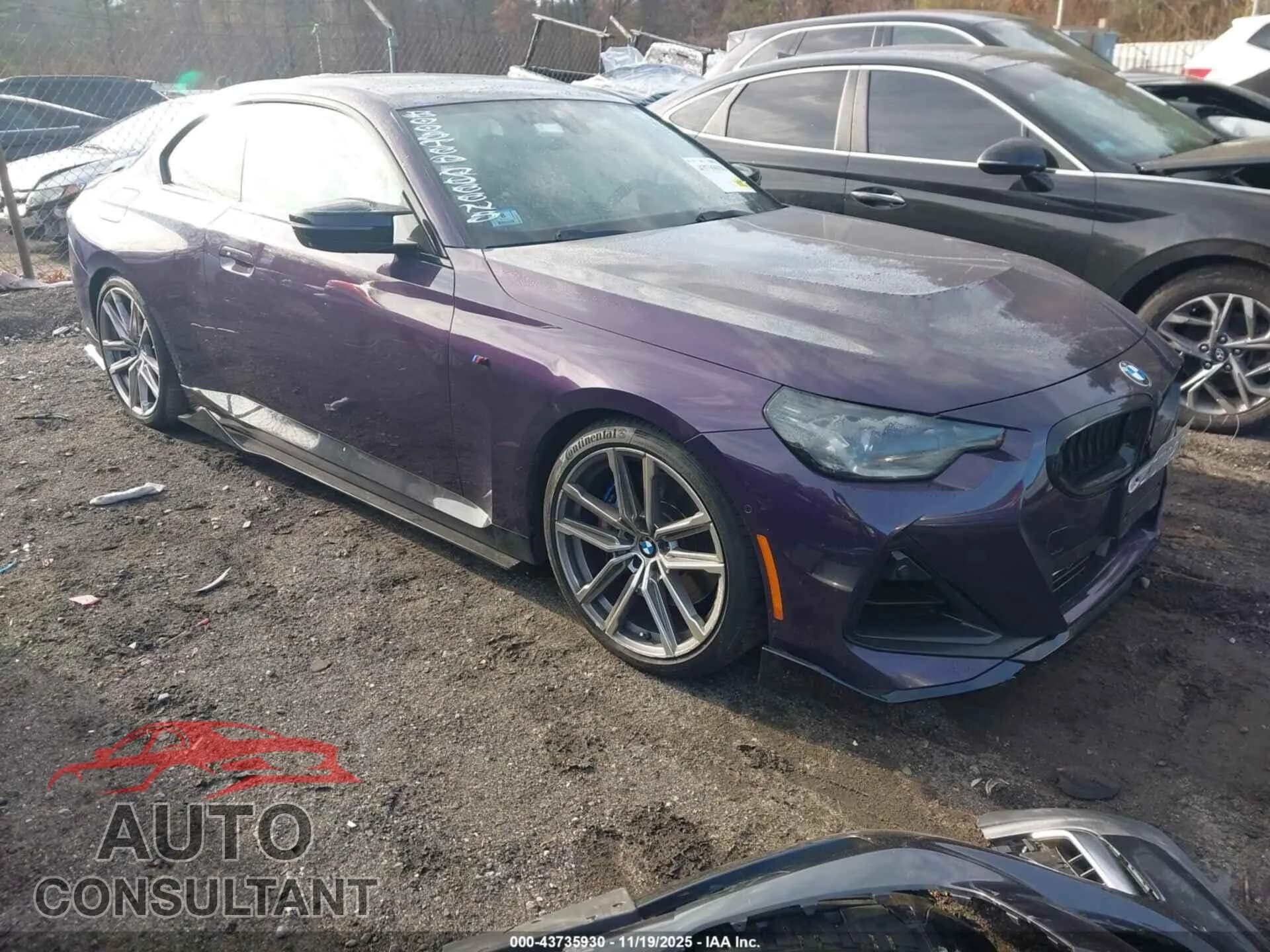 2022 BMW M240 Damaged VIN 3MW53CM05N8C18017 – front exterior 2022 BMW M240 Damaged VIN 3MW53CM05N8C18017 – front exterior