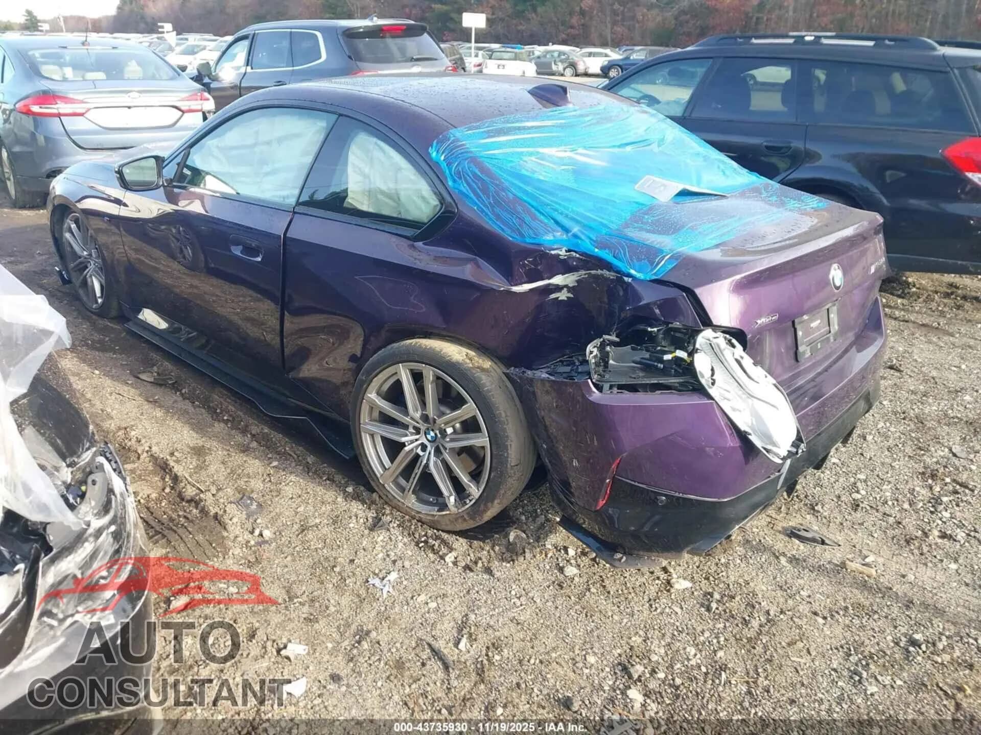 2022 BMW M240 Damaged VIN 3MW53CM05N8C18017 – side profile 2022 BMW M240 Damaged VIN 3MW53CM05N8C18017 – side profile