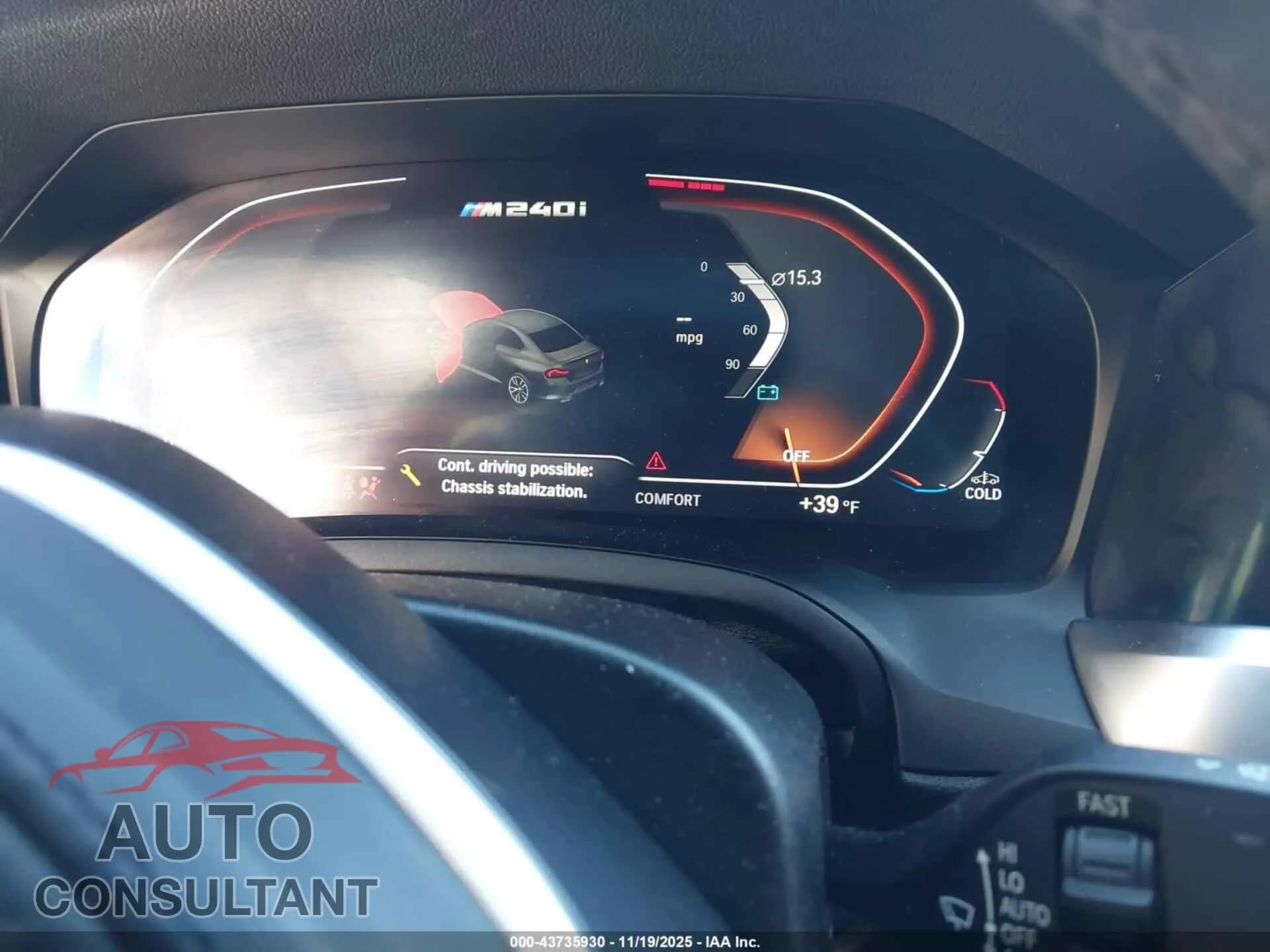 2022 BMW M240 Damaged VIN 3MW53CM05N8C18017 – exterior detail 2022 BMW M240 Damaged VIN 3MW53CM05N8C18017 – exterior detail