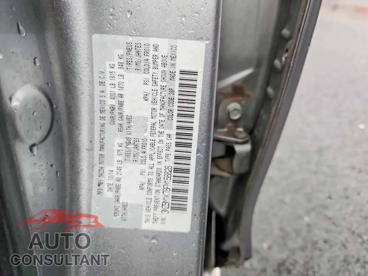 2015 MAZDA 3 Damaged VIN 3MZBM1K78FM158828 – photo 12 2015 MAZDA 3 Damaged VIN 3MZBM1K78FM158828 – photo 12