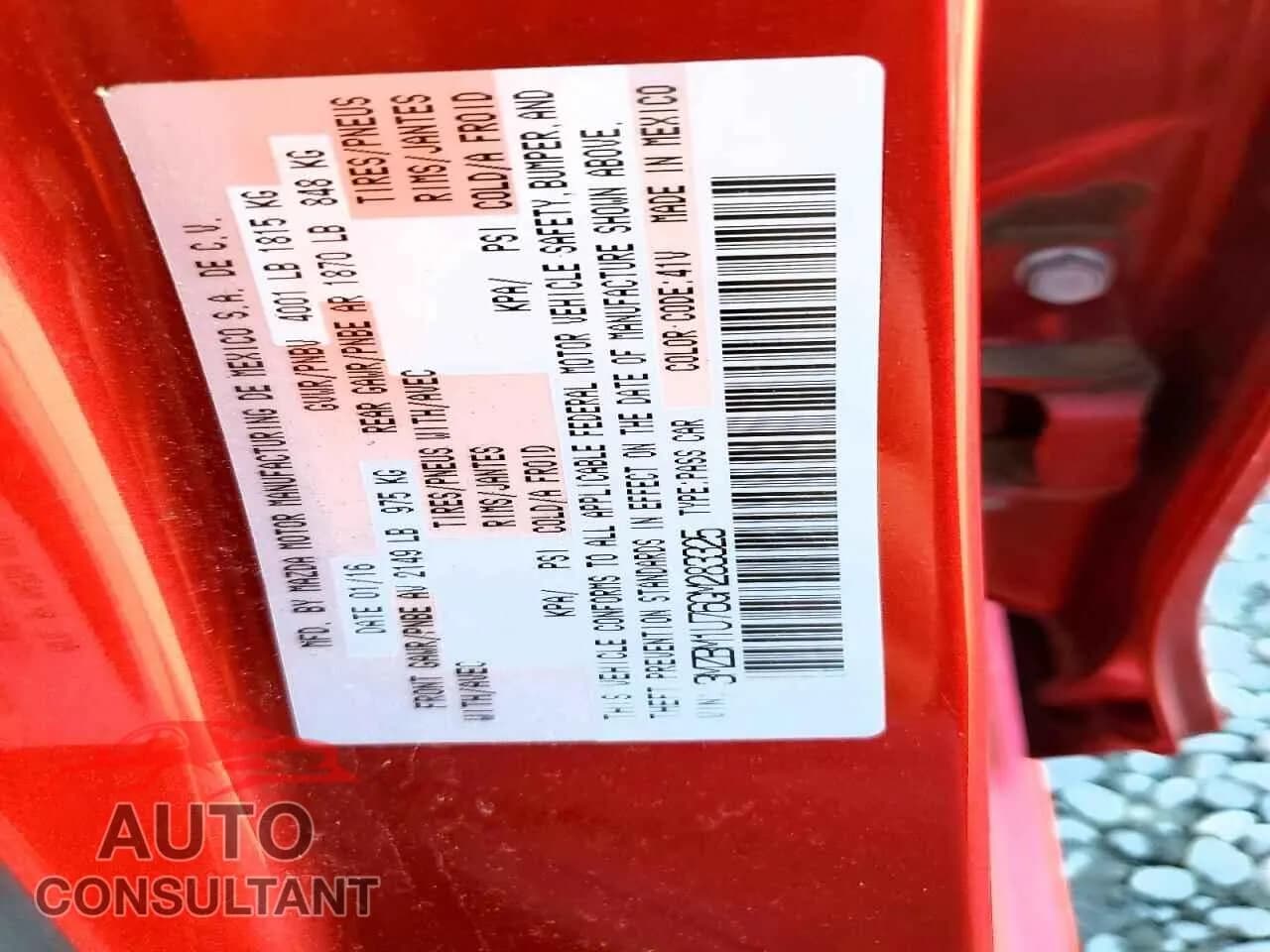 2016 MAZDA 3 Damaged VIN 3MZBM1U76GM283325 – photo 12 2016 MAZDA 3 Damaged VIN 3MZBM1U76GM283325 – photo 12