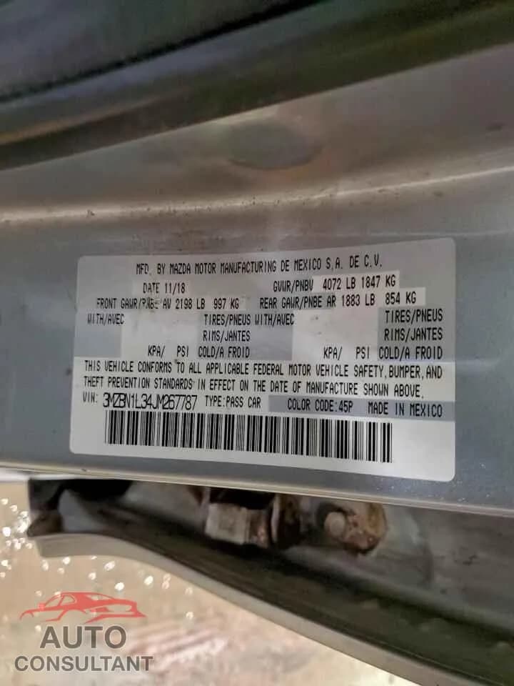 2018 MAZDA 3 Damaged VIN 3MZBN1L34JM267787 – photo 12 2018 MAZDA 3 Damaged VIN 3MZBN1L34JM267787 – photo 12