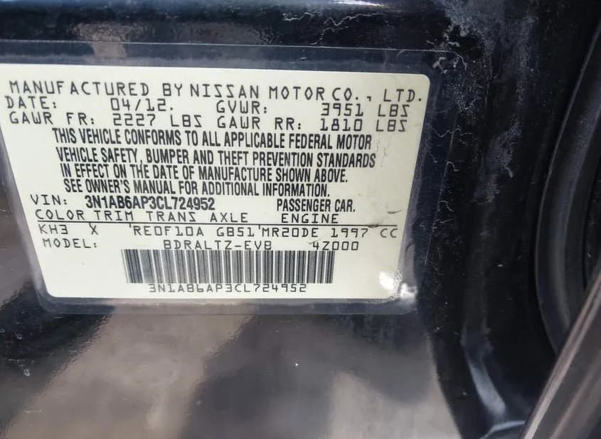 2012 NISSAN Sentra Used VIN 3N1AB6AP3CL724952 – photo 15 2012 NISSAN Sentra Used VIN 3N1AB6AP3CL724952 – photo 15