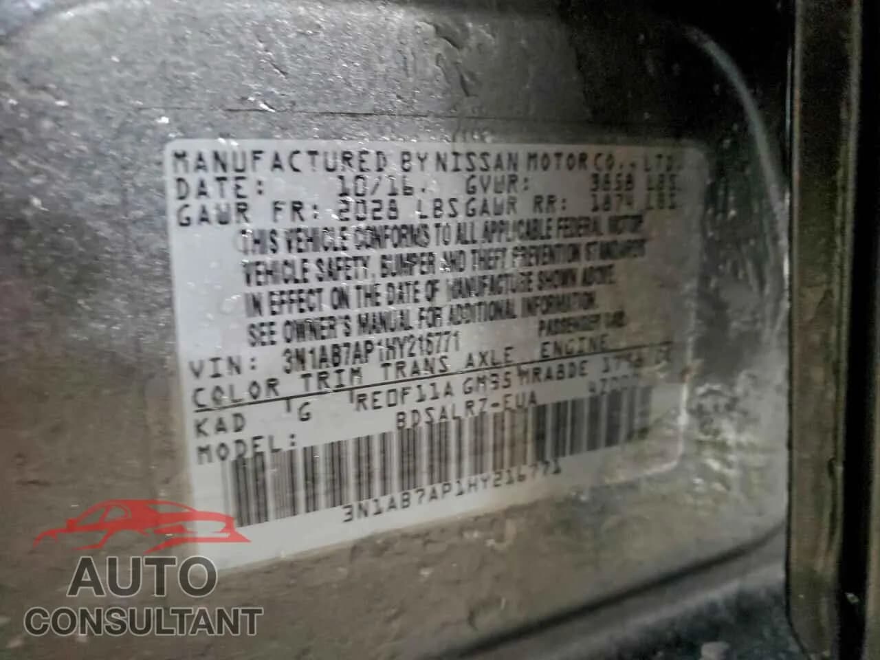 2017 NISSAN SENTRA Damaged VIN 3N1AB7AP1HY216771 – photo 12 2017 NISSAN SENTRA Damaged VIN 3N1AB7AP1HY216771 – photo 12