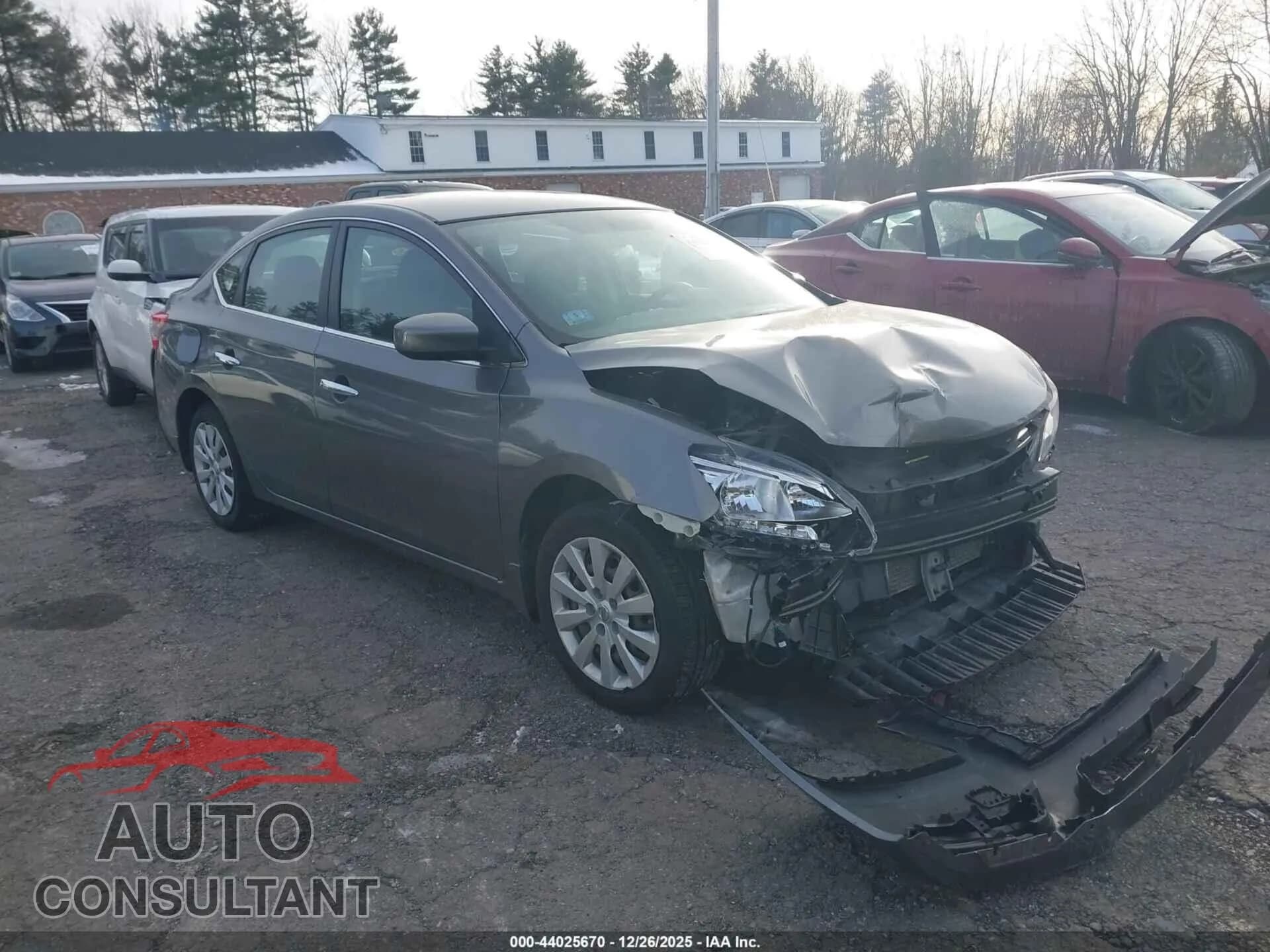 2015 NISSAN SENTRA Damaged VIN 3N1AB7AP4FY348730 – front exterior 2015 NISSAN SENTRA Damaged VIN 3N1AB7AP4FY348730 – front exterior