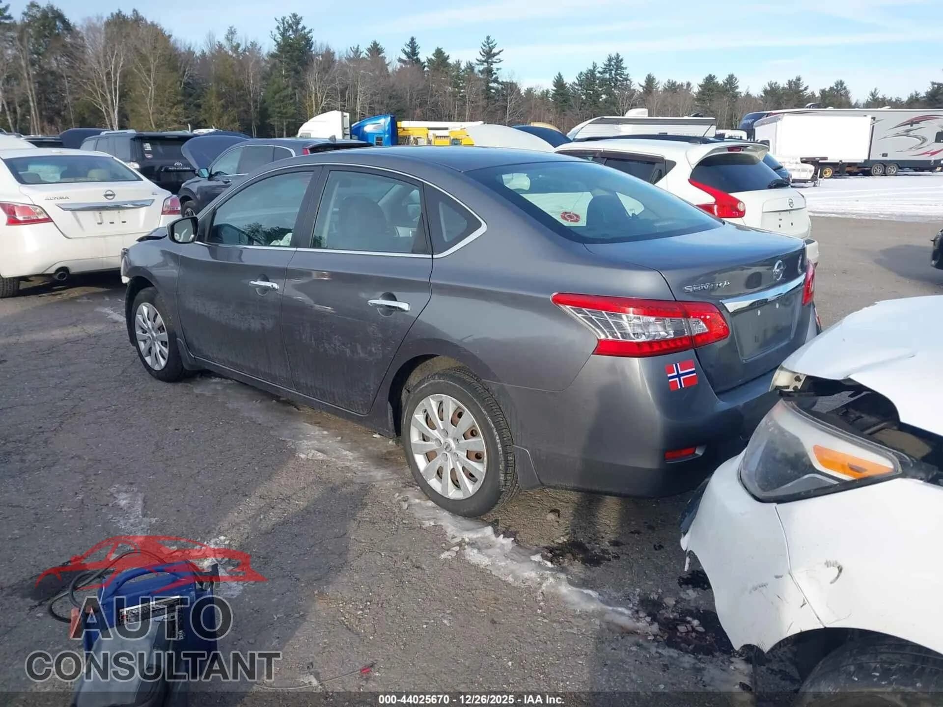 2015 NISSAN SENTRA Damaged VIN 3N1AB7AP4FY348730 – side profile 2015 NISSAN SENTRA Damaged VIN 3N1AB7AP4FY348730 – side profile