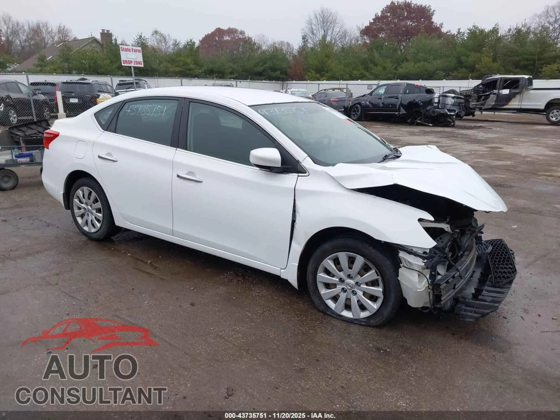 2016 NISSAN SENTRA Damaged VIN 3N1AB7AP6GY229854 – front exterior 2016 NISSAN SENTRA Damaged VIN 3N1AB7AP6GY229854 – front exterior