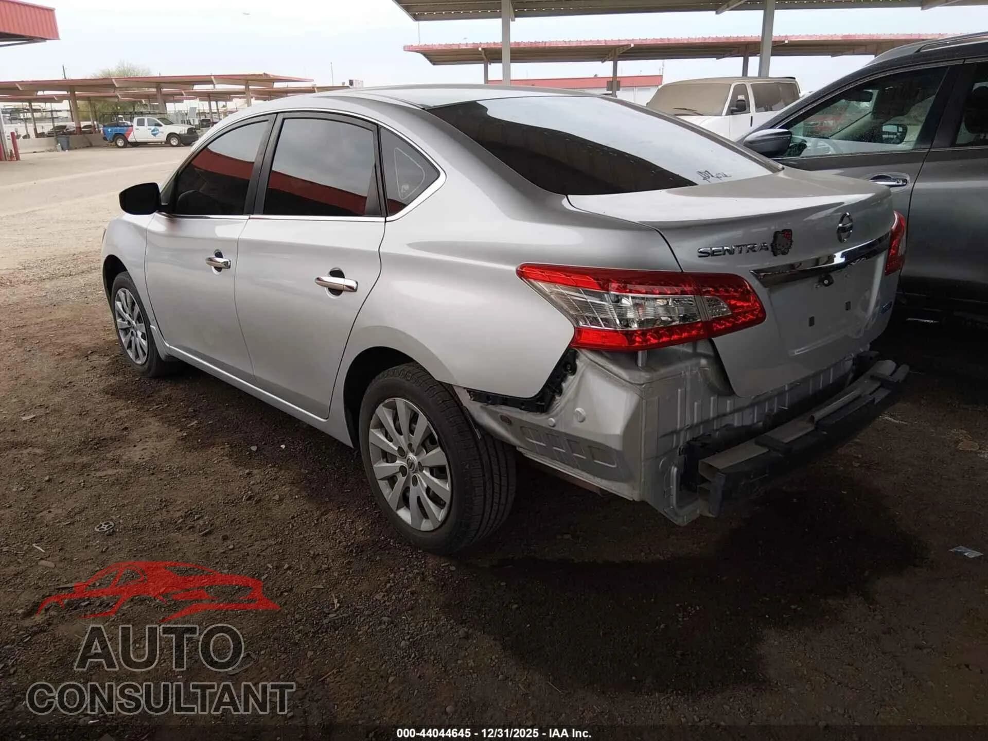 2014 NISSAN SENTRA Damaged VIN 3N1AB7AP8EL686398 – side profile 2014 NISSAN SENTRA Damaged VIN 3N1AB7AP8EL686398 – side profile