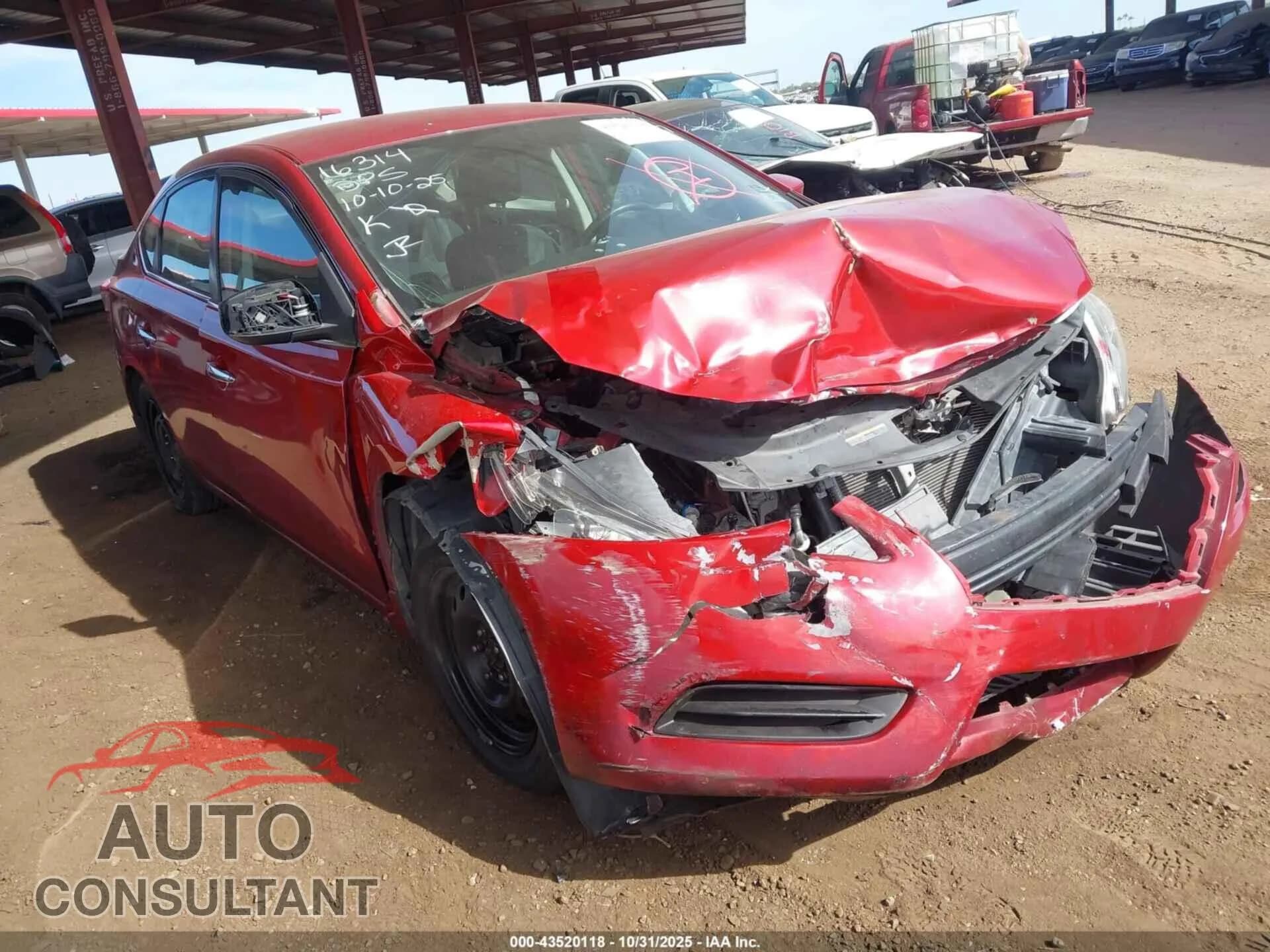 2013 NISSAN SENTRA Damaged VIN 3N1AB7AP9DL781227 – front exterior 2013 NISSAN SENTRA Damaged VIN 3N1AB7AP9DL781227 – front exterior