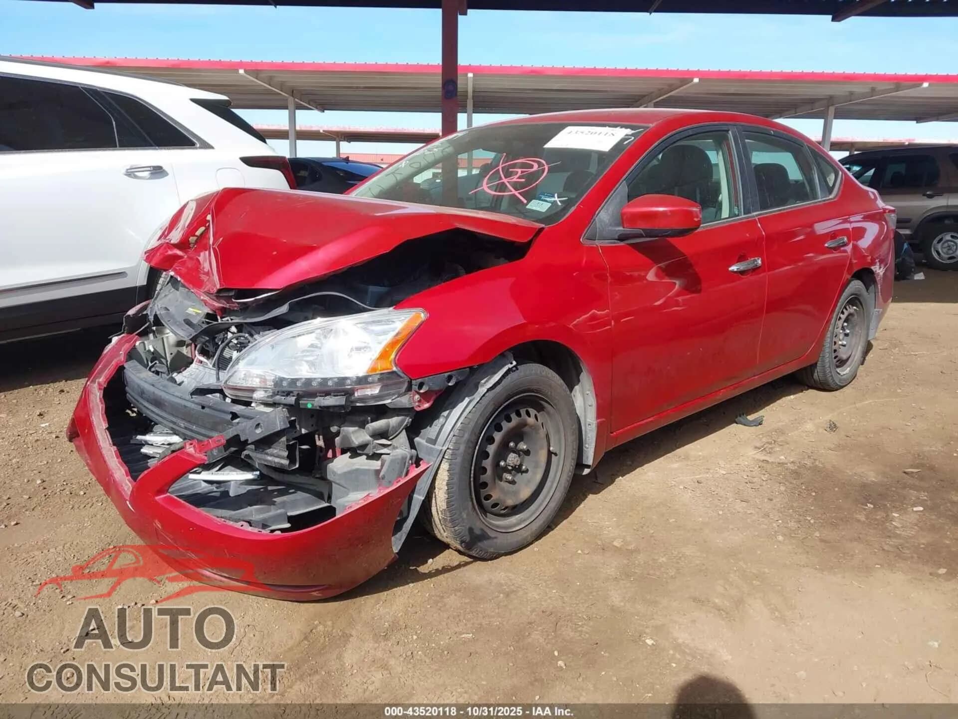 2013 NISSAN SENTRA Damaged VIN 3N1AB7AP9DL781227 – rear exterior 2013 NISSAN SENTRA Damaged VIN 3N1AB7AP9DL781227 – rear exterior