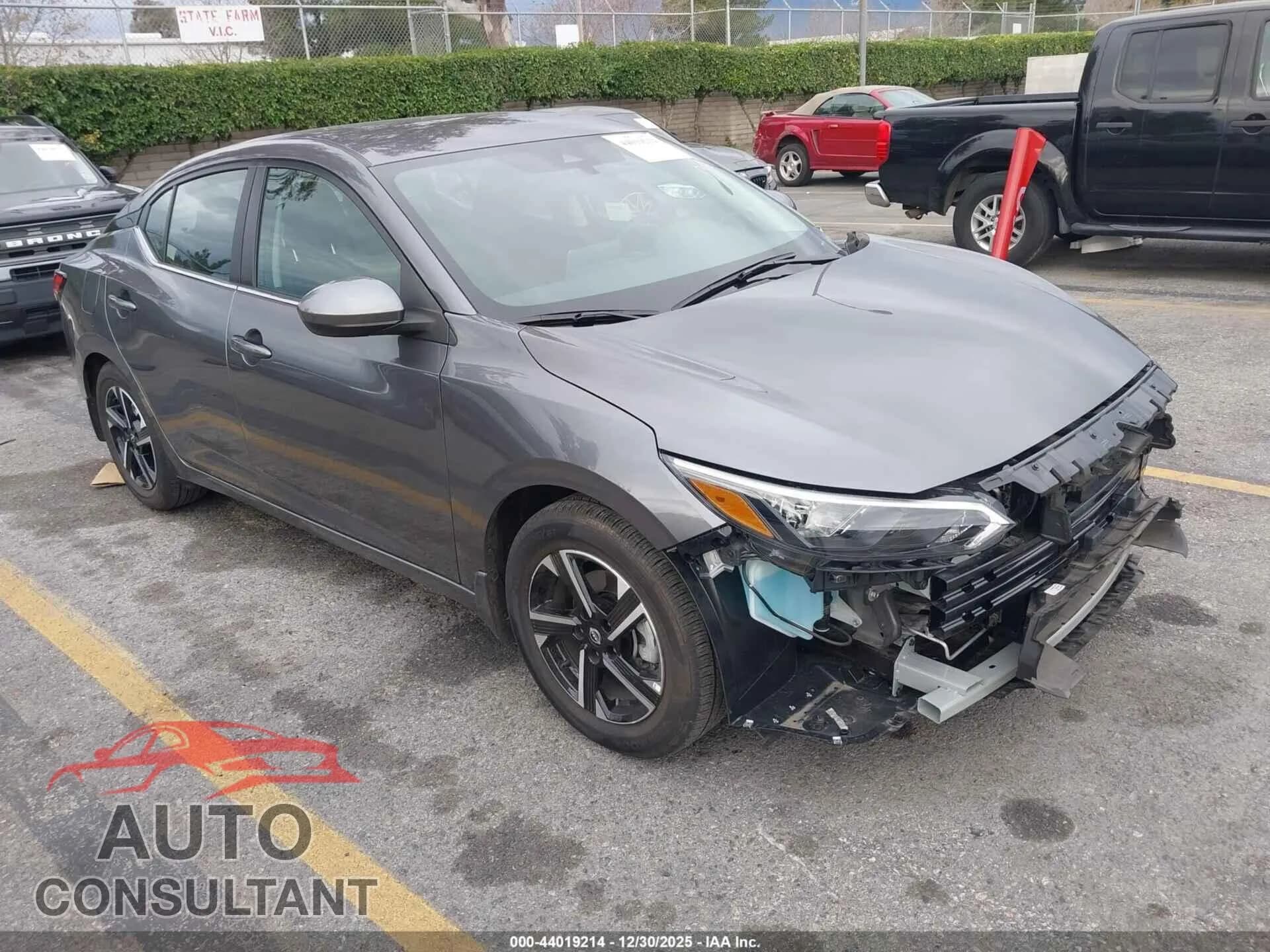 2025 NISSAN SENTRA Damaged VIN 3N1AB8CV9SY236209 – front exterior 2025 NISSAN SENTRA Damaged VIN 3N1AB8CV9SY236209 – front exterior