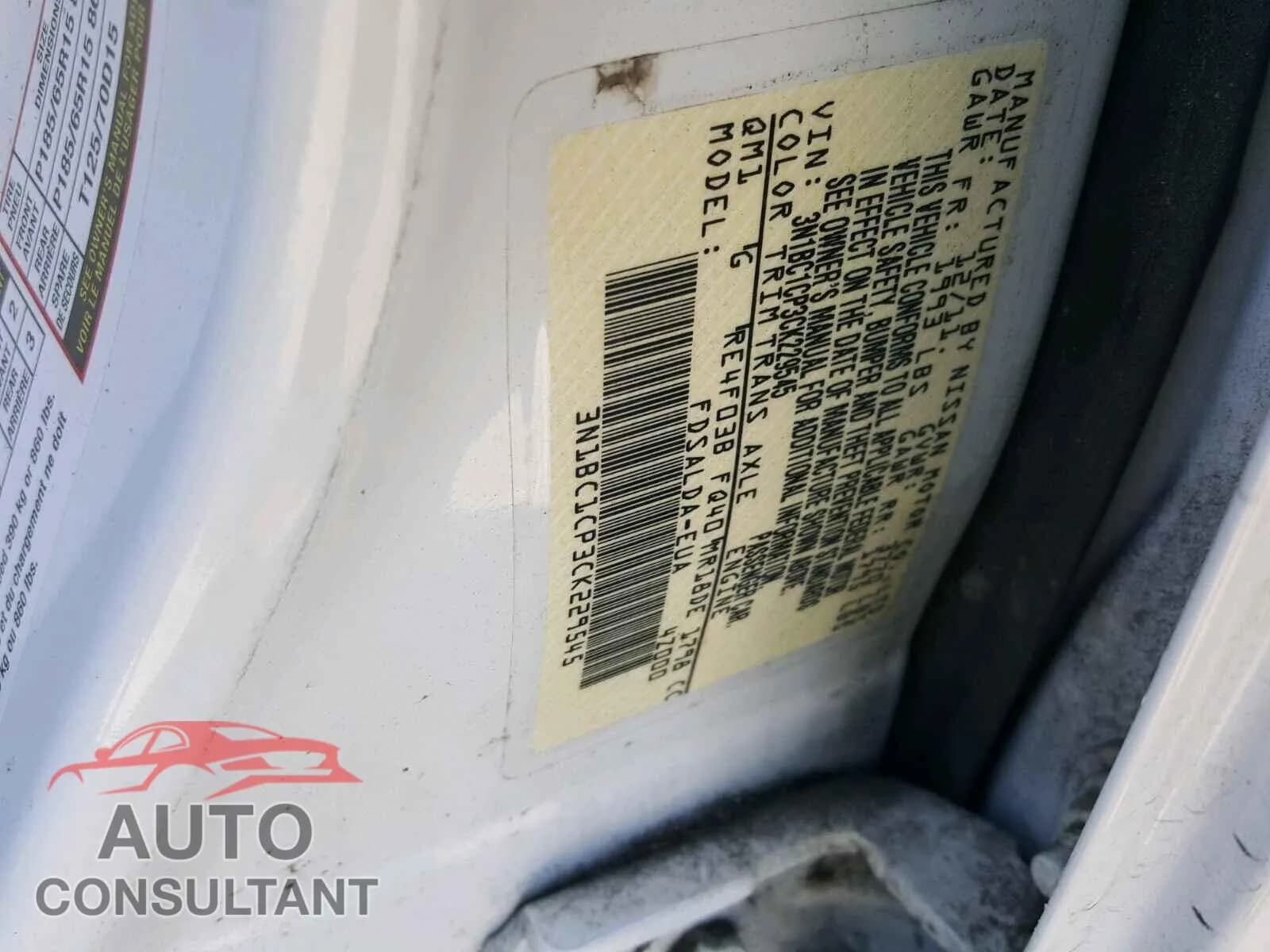 2012 NISSAN VERSA Damaged VIN 3N1BC1CP3CK229545 – odometer reading 2012 NISSAN VERSA Damaged VIN 3N1BC1CP3CK229545 – odometer reading