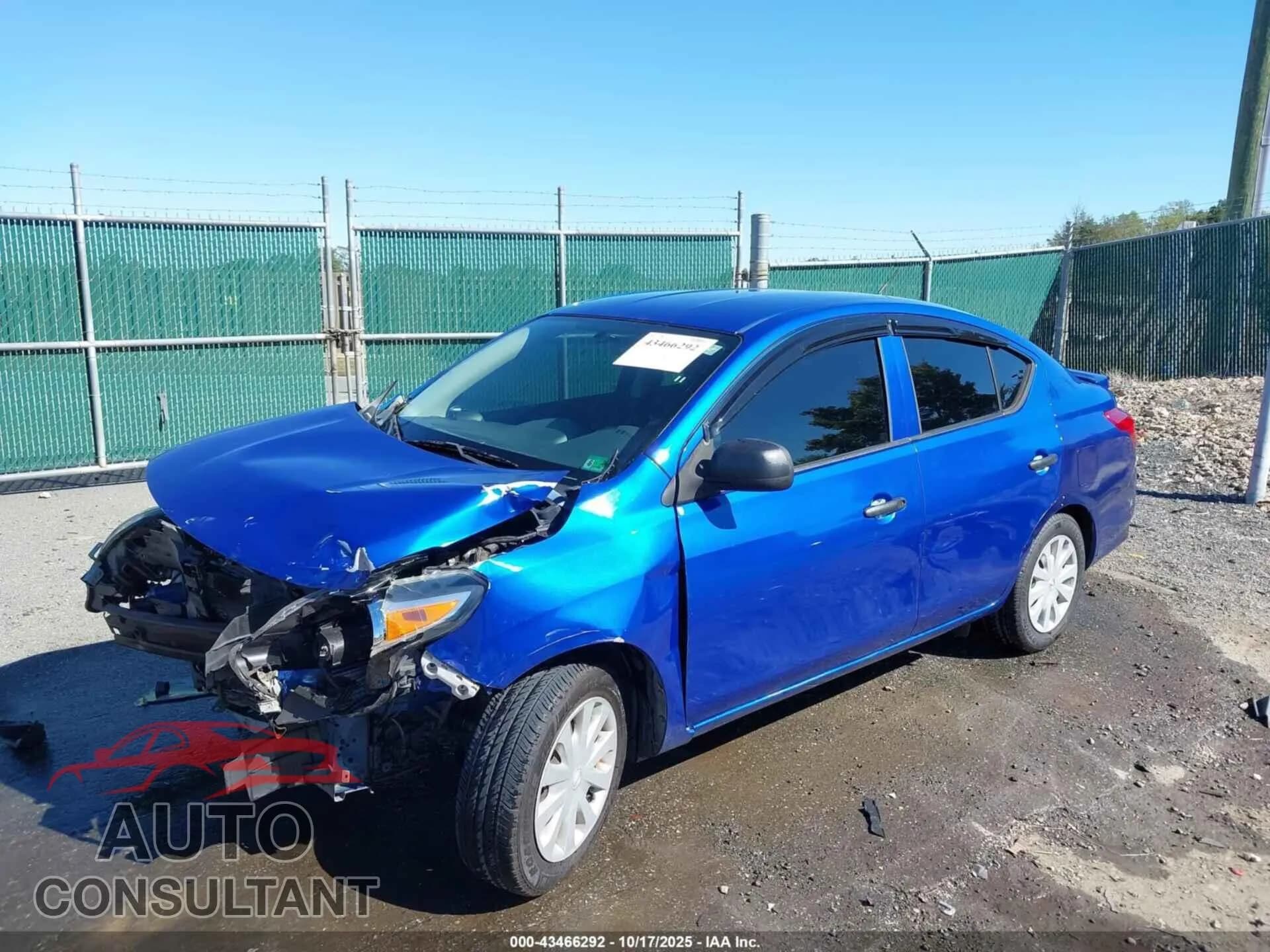 2015 NISSAN VERSA Damaged VIN 3N1CN7AP1FL813395 – rear exterior 2015 NISSAN VERSA Damaged VIN 3N1CN7AP1FL813395 – rear exterior