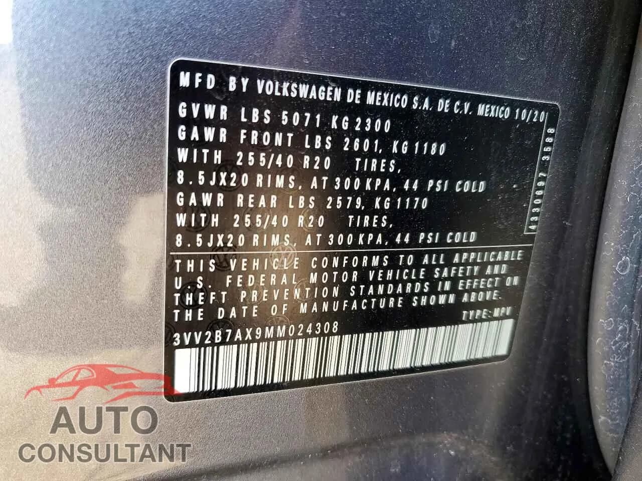 2021 VOLKSWAGEN TIGUAN Damaged VIN 3VV2B7AX9MM024308 – photo 14 2021 VOLKSWAGEN TIGUAN Damaged VIN 3VV2B7AX9MM024308 – photo 14