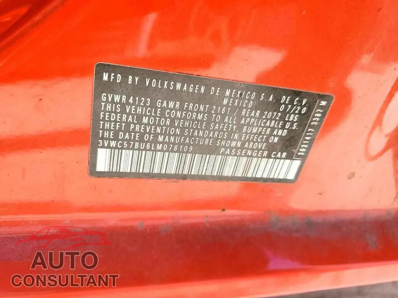 2020 VOLKSWAGEN JETTA Damaged VIN 3VWC57BU6LM078109 – photo 12 2020 VOLKSWAGEN JETTA Damaged VIN 3VWC57BU6LM078109 – photo 12