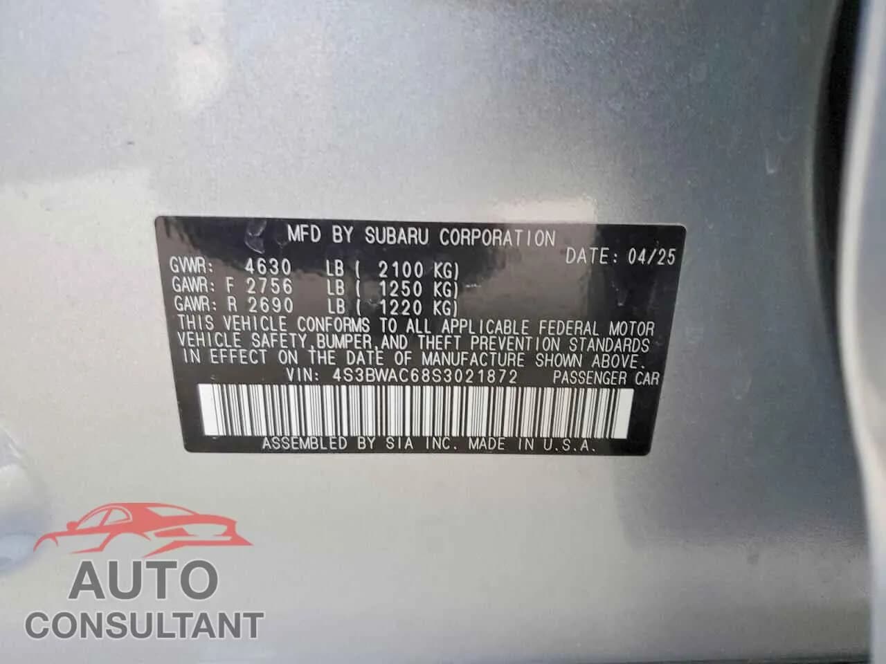 2025 SUBARU LEGACY Damaged VIN 4S3BWAC68S3021872 – photo 12 2025 SUBARU LEGACY Damaged VIN 4S3BWAC68S3021872 – photo 12