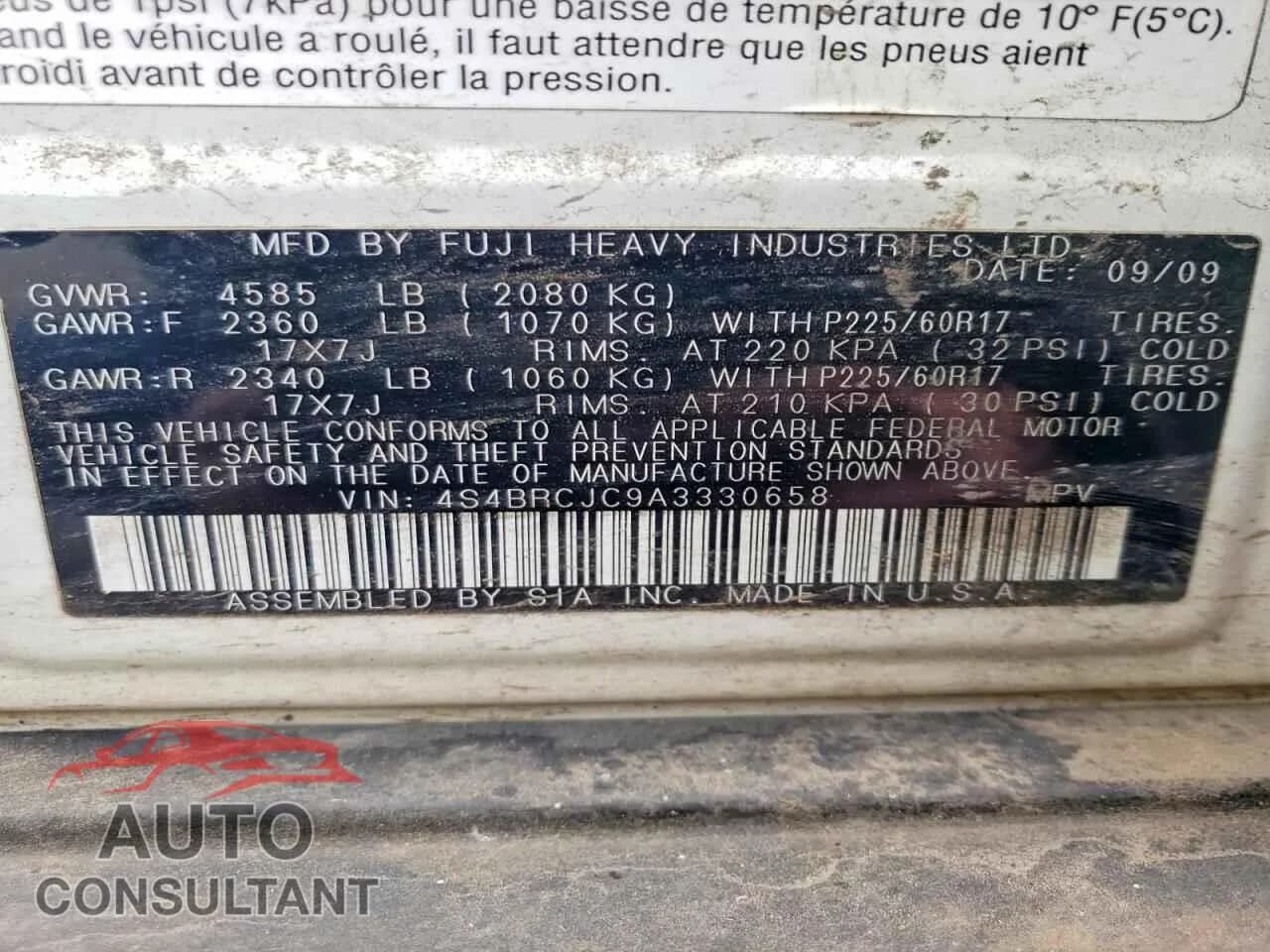 2010 SUBARU OUTBACK Damaged VIN 4S4BRCJC9A3330658 – photo 12 2010 SUBARU OUTBACK Damaged VIN 4S4BRCJC9A3330658 – photo 12