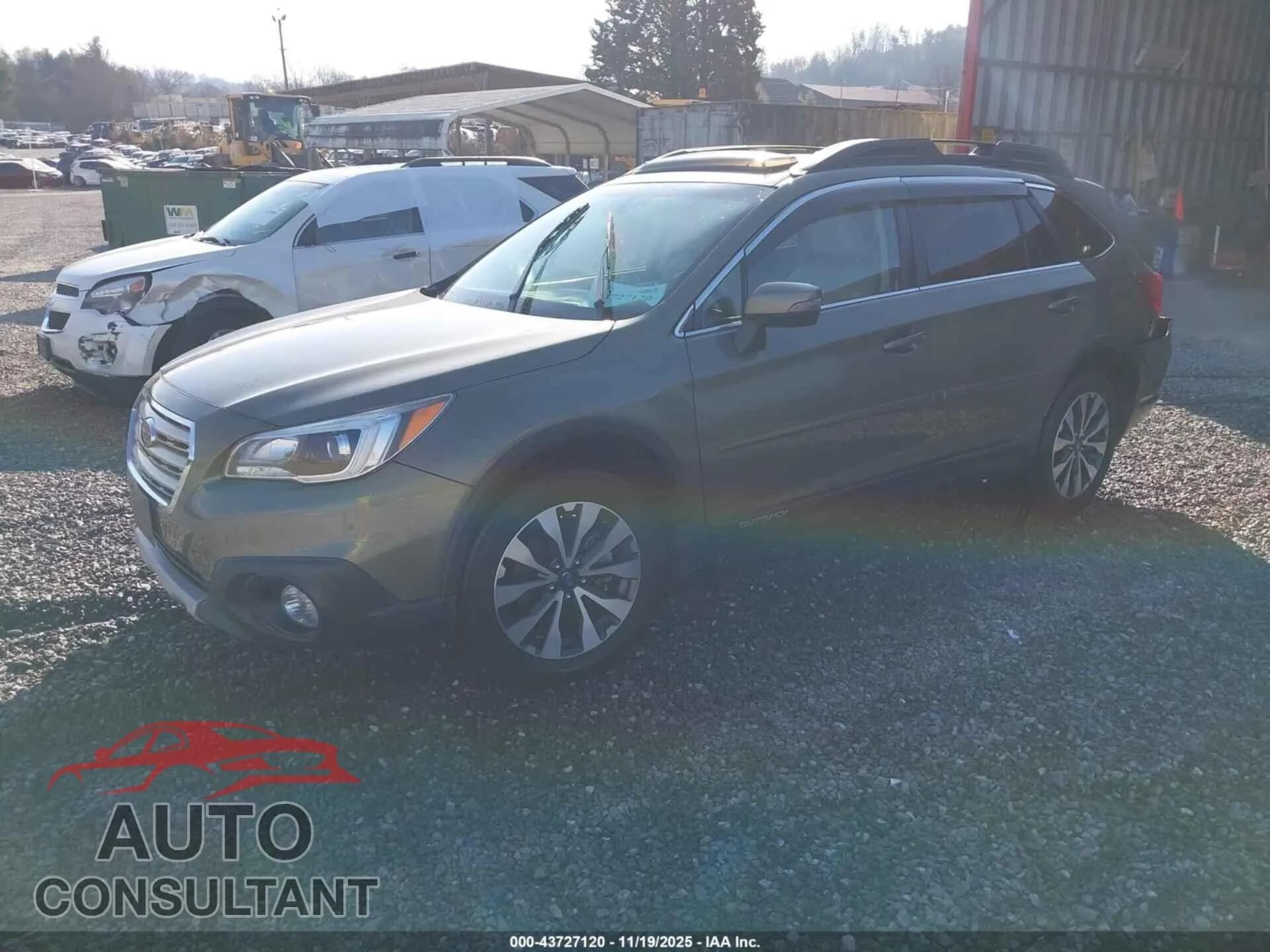 2017 SUBARU OUTBACK Damaged VIN 4S4BSANC9H3263363 – rear exterior 2017 SUBARU OUTBACK Damaged VIN 4S4BSANC9H3263363 – rear exterior