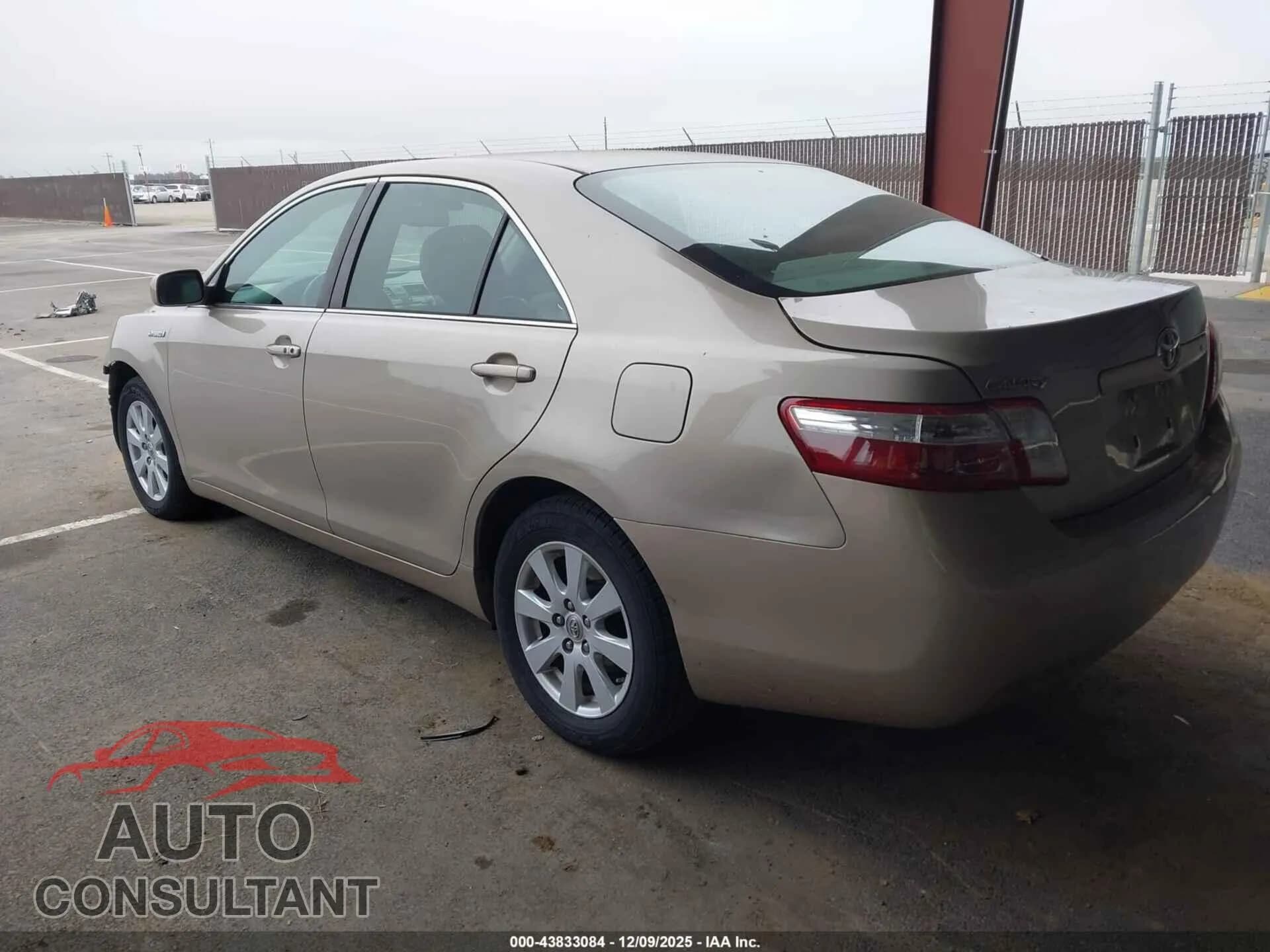 2009 TOYOTA CAMRY HYBRID Damaged VIN 4T1BB46K89U087389 – side profile 2009 TOYOTA CAMRY HYBRID Damaged VIN 4T1BB46K89U087389 – side profile