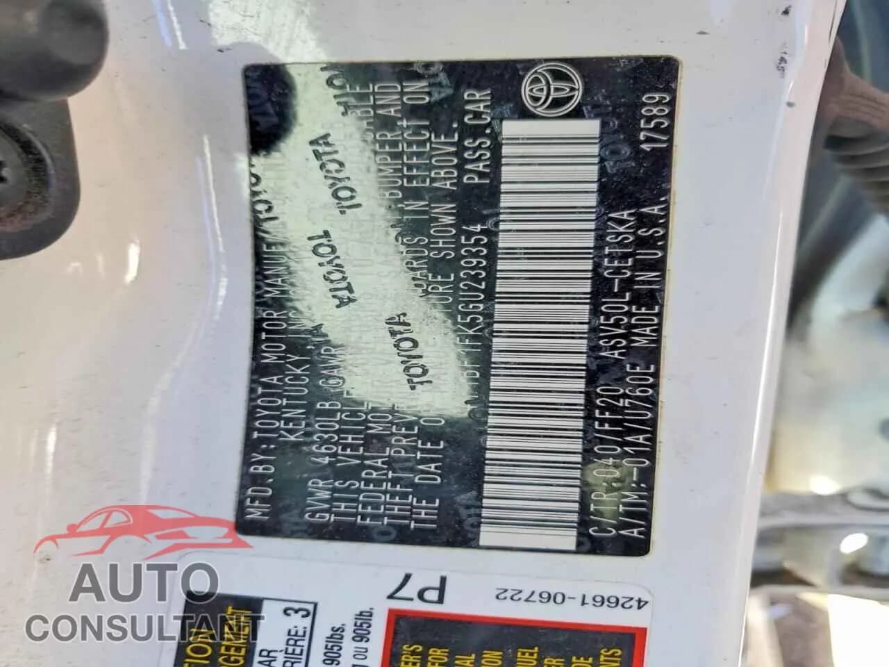 2016 TOYOTA CAMRY Damaged VIN 4T1BF1FK5GU239354 – photo 12 2016 TOYOTA CAMRY Damaged VIN 4T1BF1FK5GU239354 – photo 12