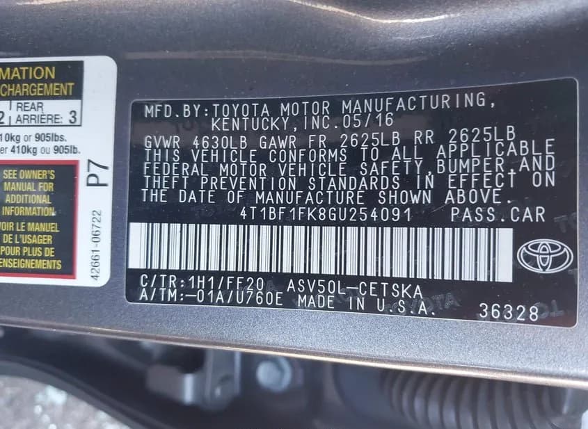 2016 TOYOTA Camry Used VIN 4T1BF1FK8GU254091 – photo 12 2016 TOYOTA Camry Used VIN 4T1BF1FK8GU254091 – photo 12