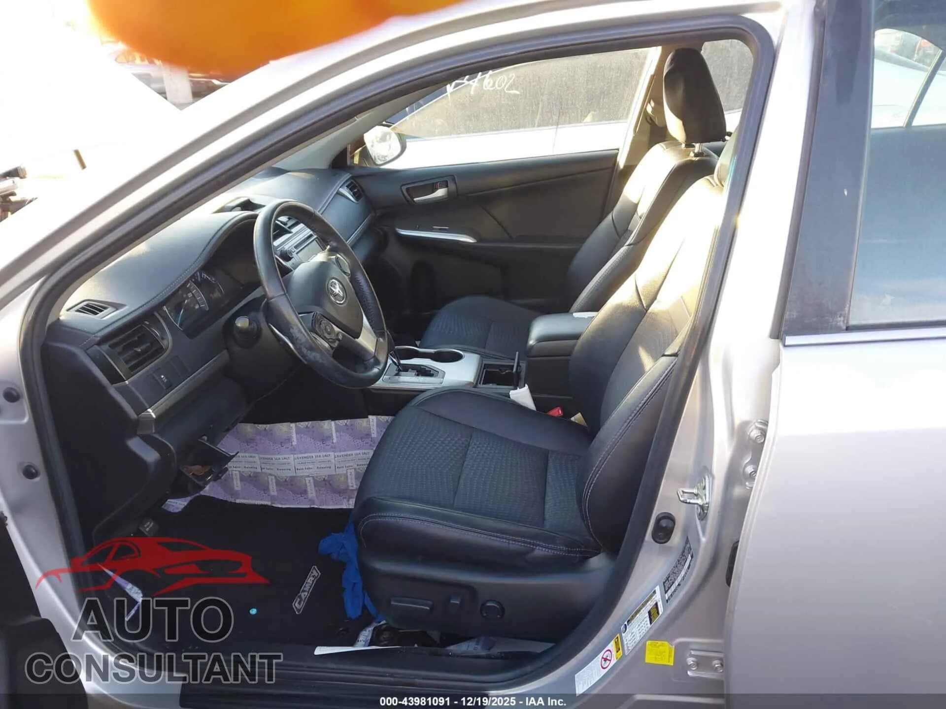 2014 TOYOTA CAMRY Damaged VIN 4T1BF1FK9EU763927 – interior seats 2014 TOYOTA CAMRY Damaged VIN 4T1BF1FK9EU763927 – interior seats