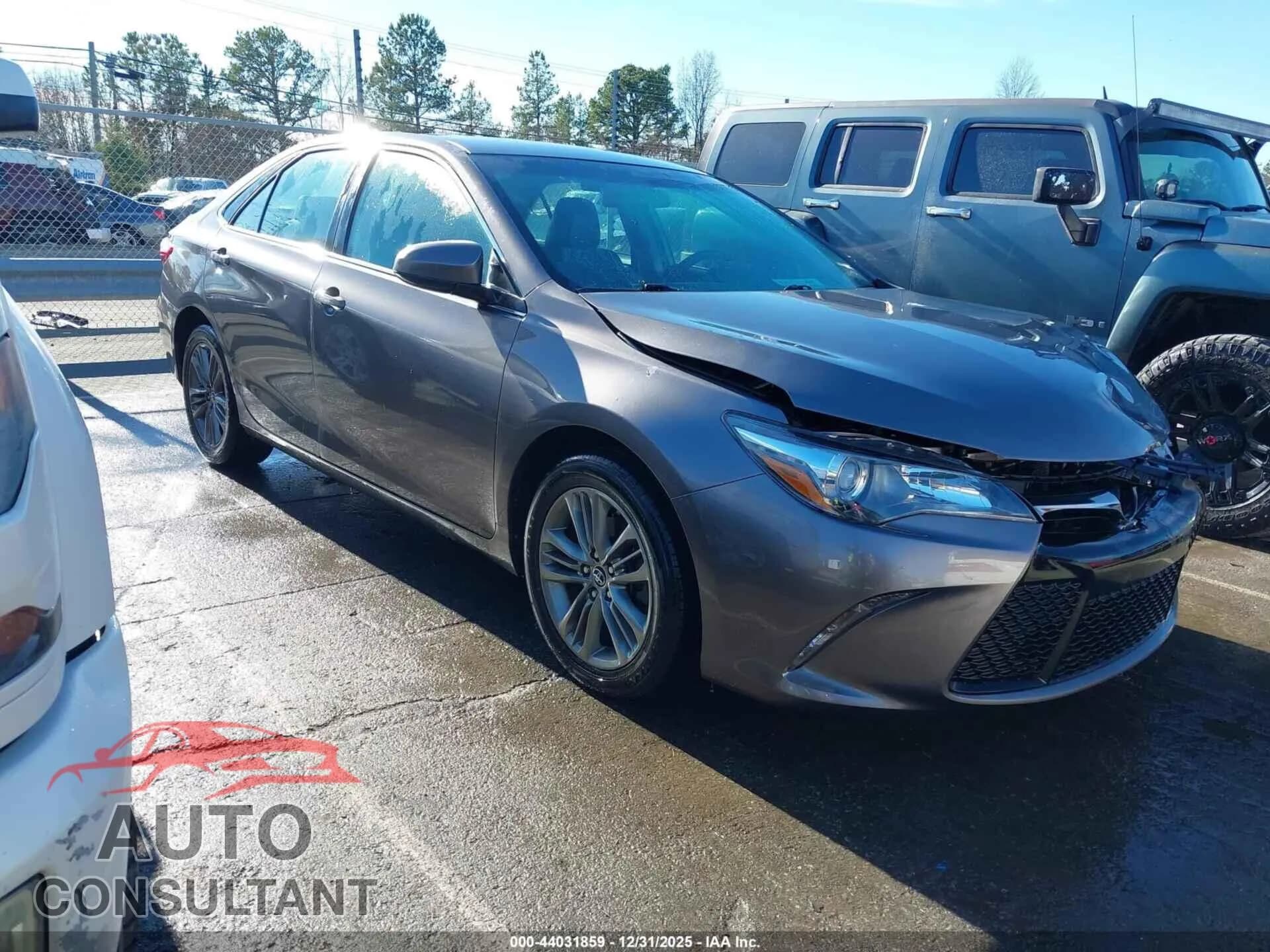 2015 TOYOTA CAMRY Damaged VIN 4T1BF1FK9FU957455 – front exterior 2015 TOYOTA CAMRY Damaged VIN 4T1BF1FK9FU957455 – front exterior