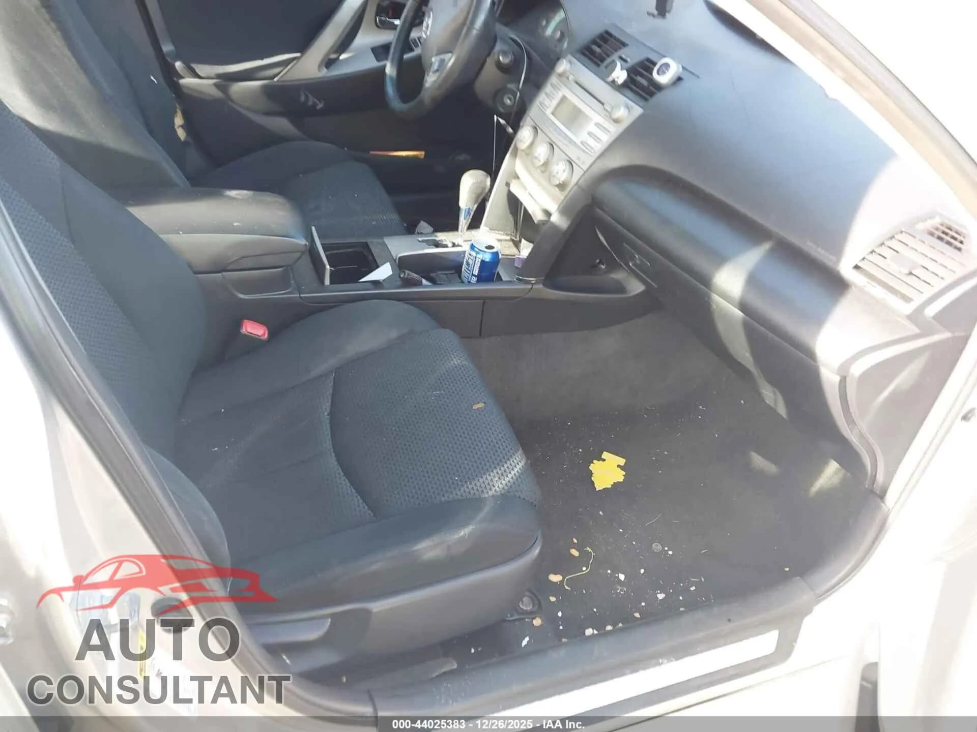 2010 TOYOTA CAMRY Damaged VIN 4T1BF3EK8AU009814 – interior seats 2010 TOYOTA CAMRY Damaged VIN 4T1BF3EK8AU009814 – interior seats