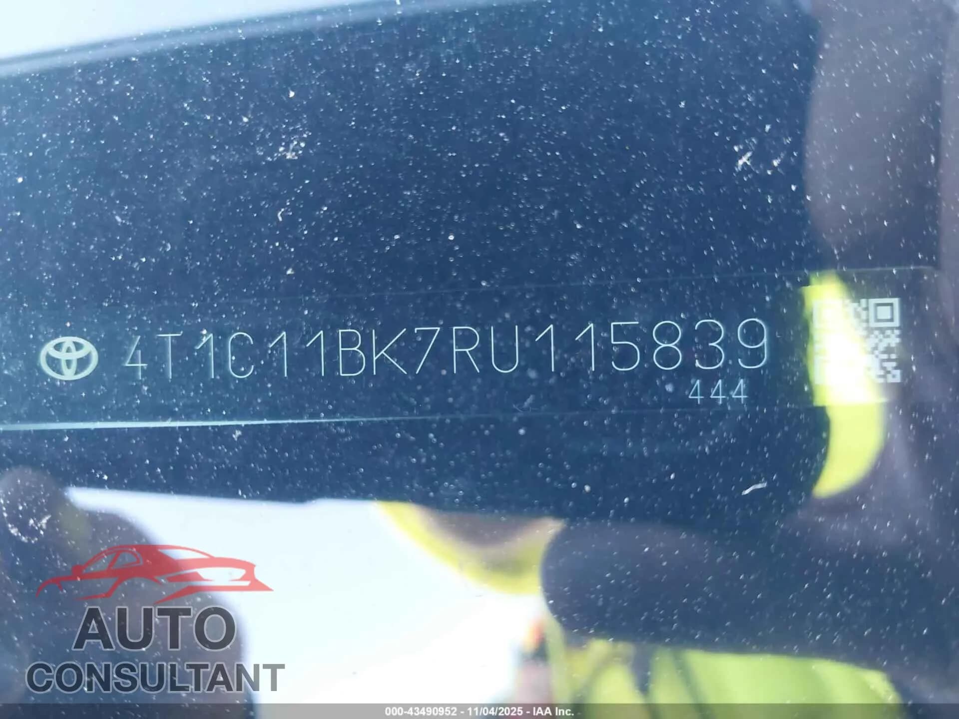 2024 TOYOTA CAMRY Damaged VIN 4T1C11BK7RU115839 – photo 17 2024 TOYOTA CAMRY Damaged VIN 4T1C11BK7RU115839 – photo 17