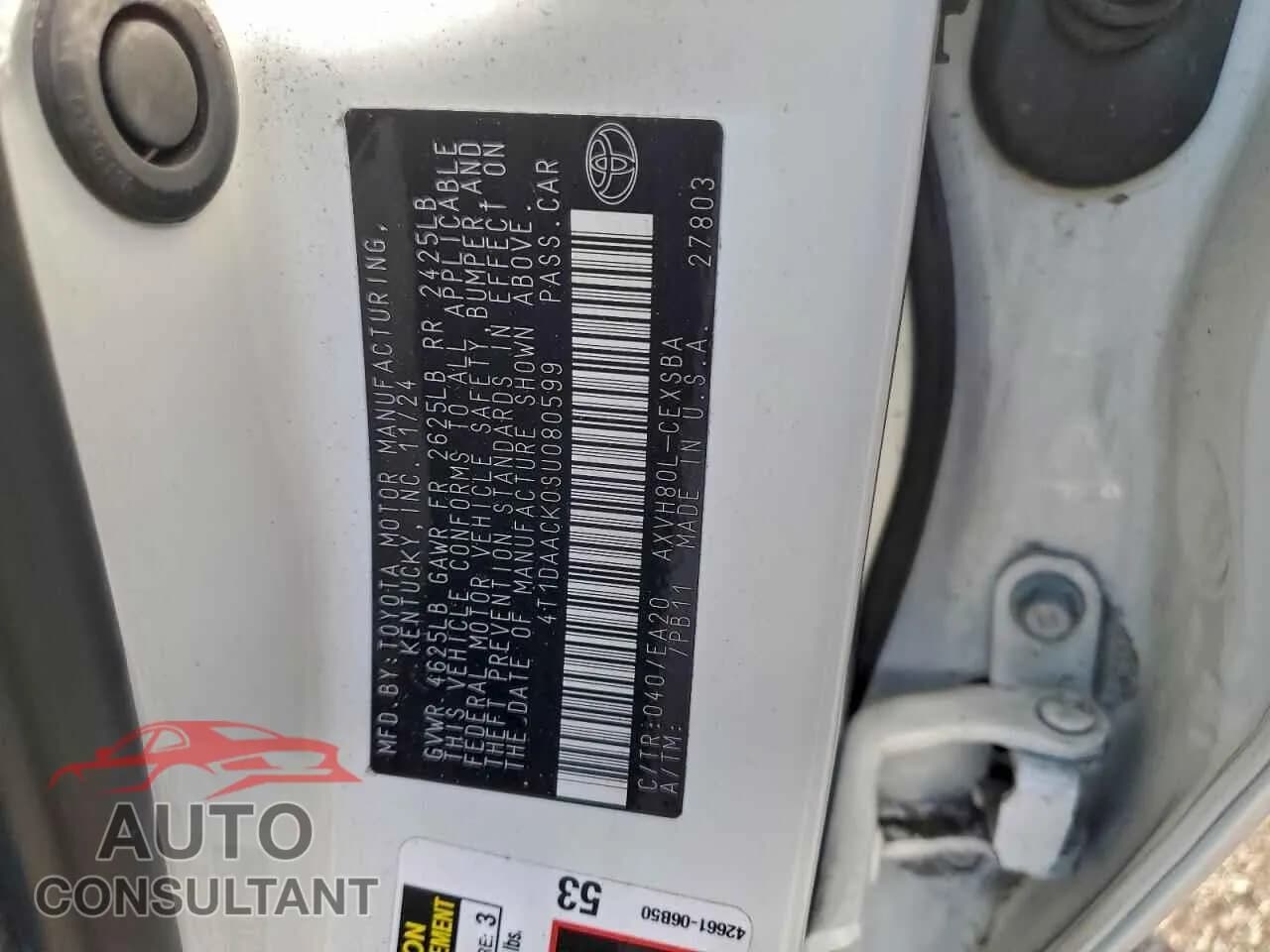 2025 TOYOTA CAMRY Damaged VIN 4T1DAACK0SU080599 – photo 12 2025 TOYOTA CAMRY Damaged VIN 4T1DAACK0SU080599 – photo 12