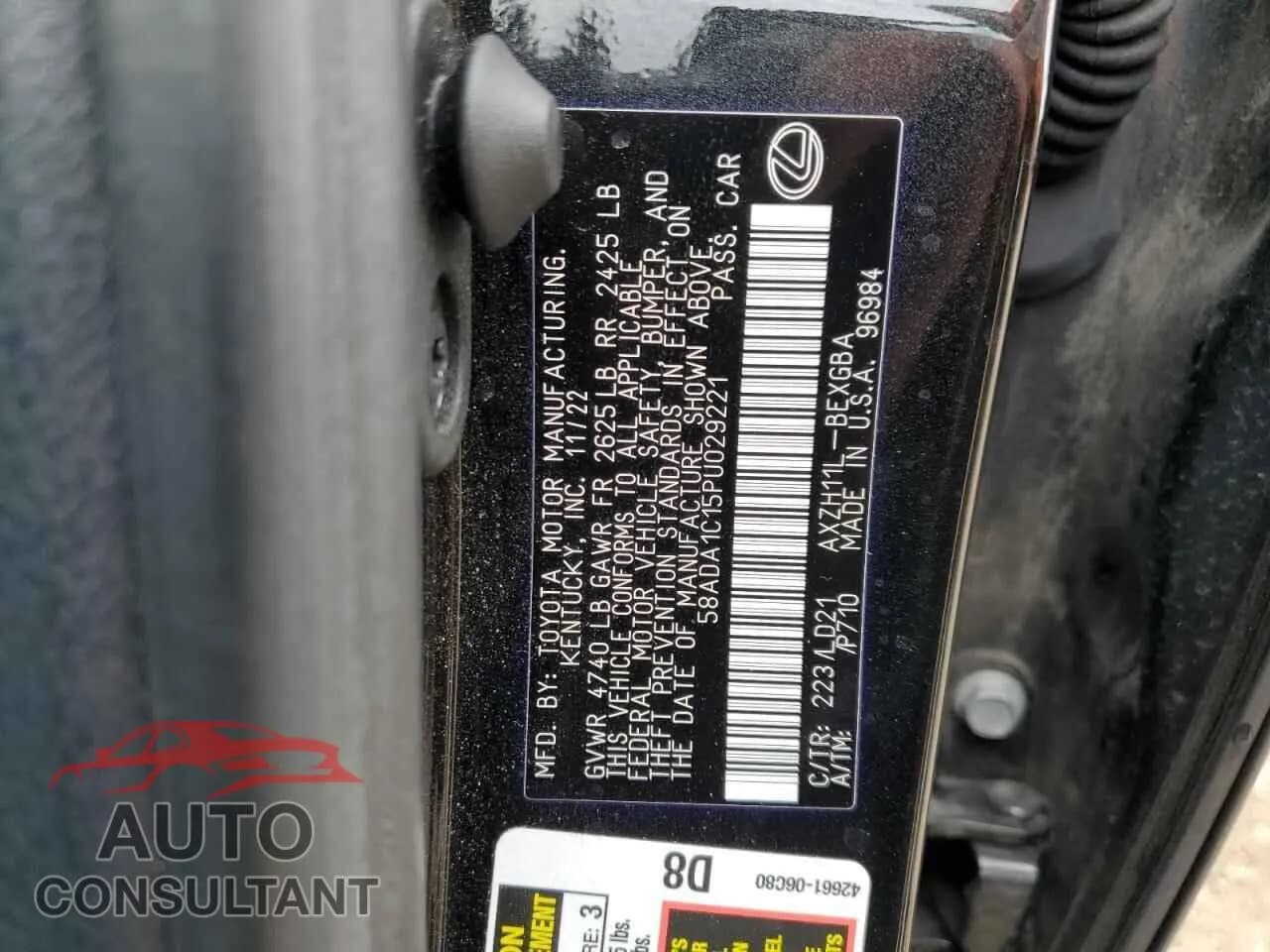 2023 LEXUS ES300 Damaged VIN 58ADA1C15PU029221 – photo 12 2023 LEXUS ES300 Damaged VIN 58ADA1C15PU029221 – photo 12