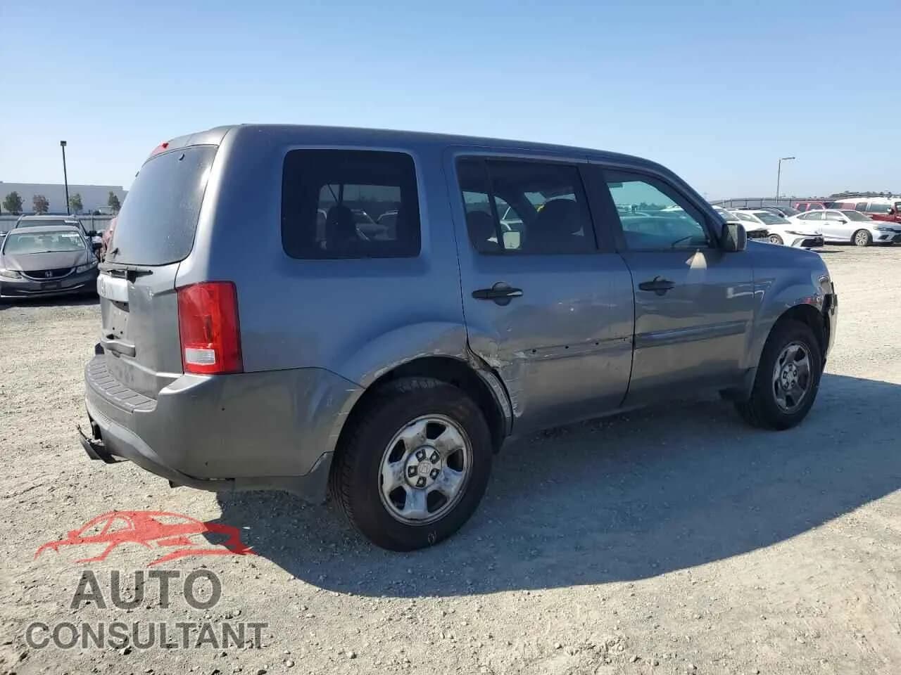 2013 HONDA PILOT Damaged VIN 5FNYF3H29DB026158 – side profile 2013 HONDA PILOT Damaged VIN 5FNYF3H29DB026158 – side profile