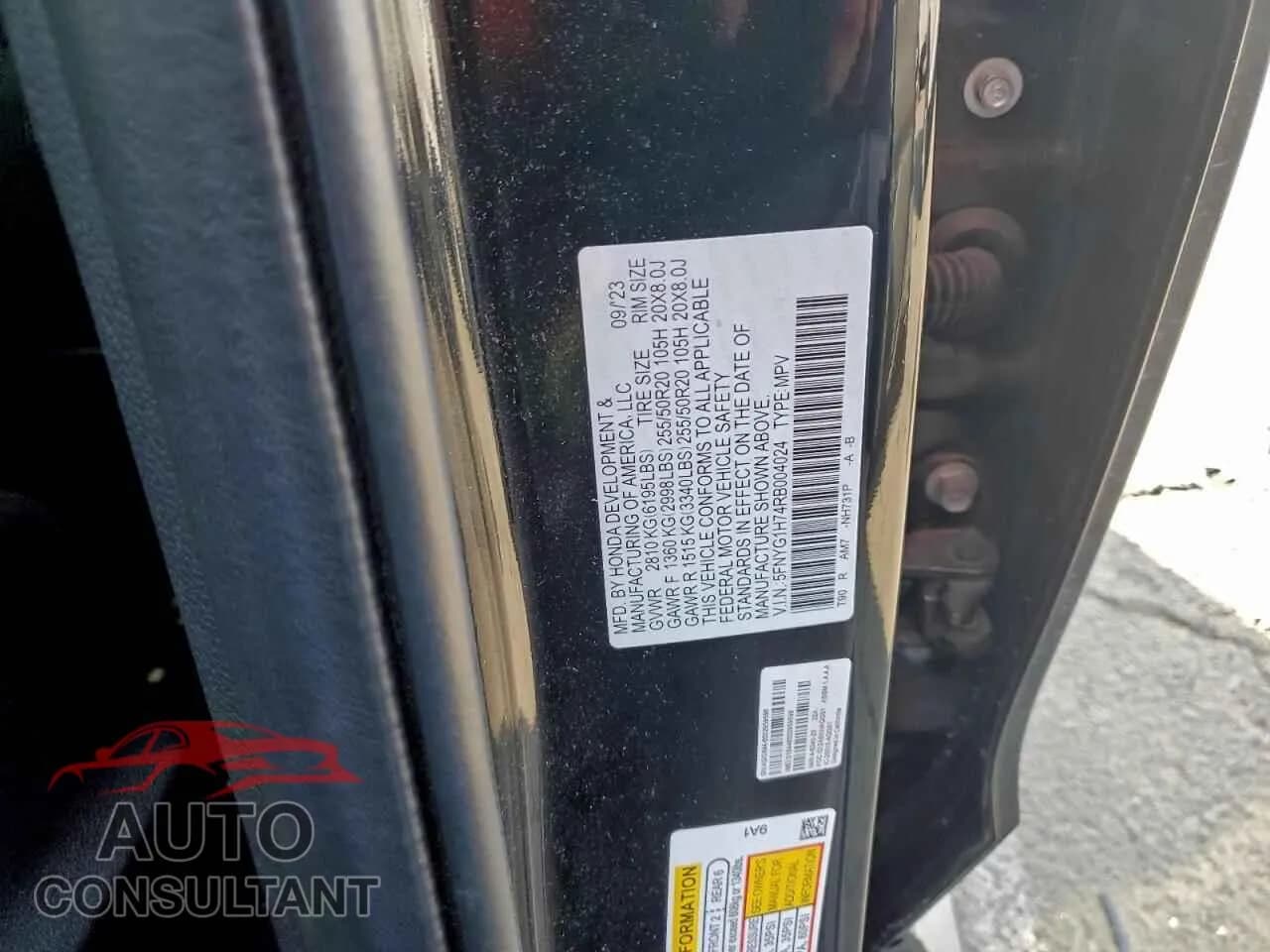 2024 HONDA PILOT Damaged VIN 5FNYG1H74RB004024 – photo 12 2024 HONDA PILOT Damaged VIN 5FNYG1H74RB004024 – photo 12