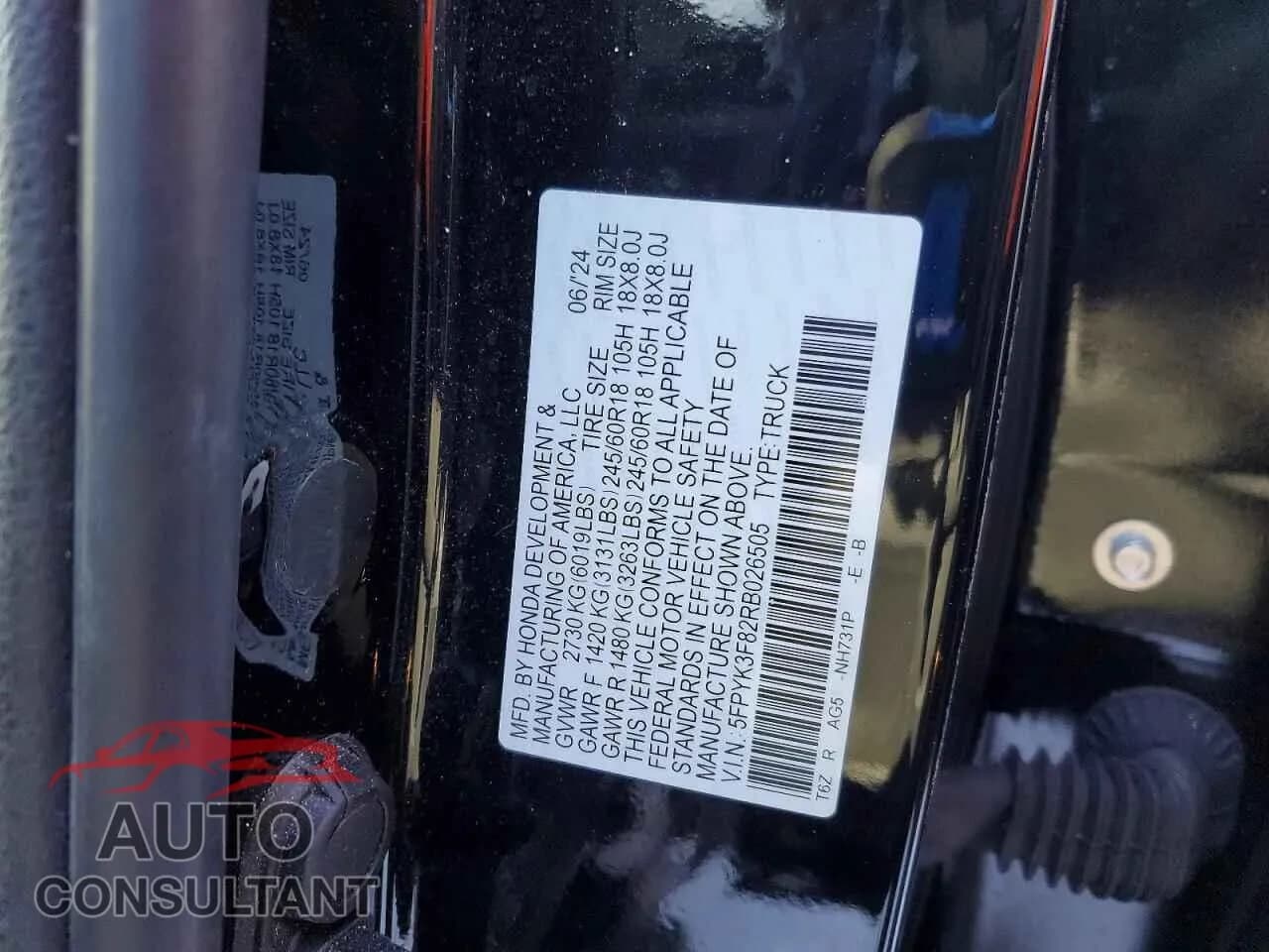 2024 HONDA RIDGELINE Damaged VIN 5FPYK3F82RB026505 – photo 12 2024 HONDA RIDGELINE Damaged VIN 5FPYK3F82RB026505 – photo 12