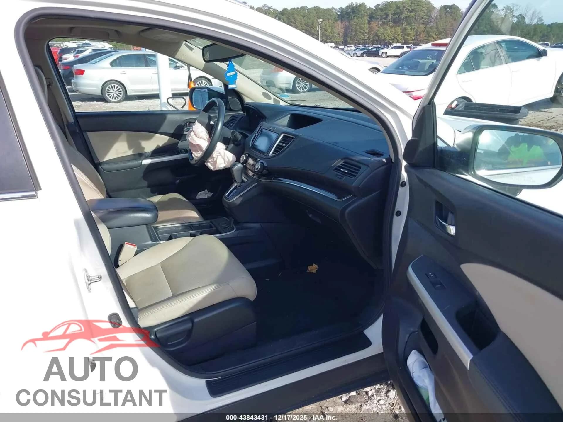 2016 HONDA CR-V Damaged VIN 5J6RM3H99GL001988 – interior seats 2016 HONDA CR-V Damaged VIN 5J6RM3H99GL001988 – interior seats