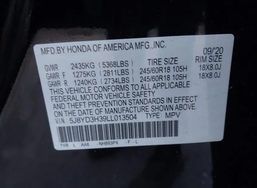 2020 ACURA MDX Used VIN 5J8YD3H39LL013504 – photo 15 2020 ACURA MDX Used VIN 5J8YD3H39LL013504 – photo 15