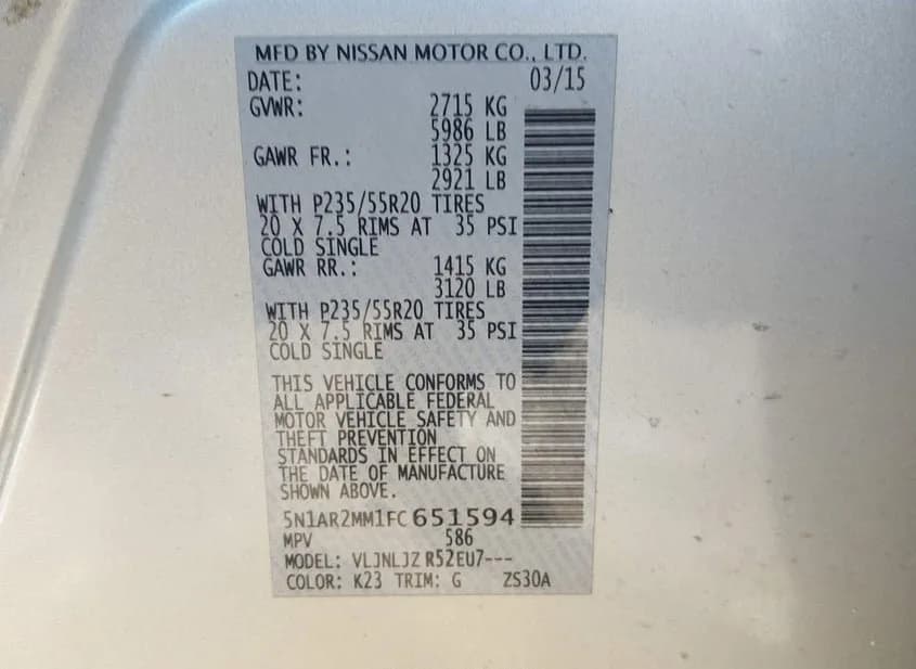 2015 NISSAN Pathfinder Used VIN 5N1AR2MM1FC651594 – front exterior 2015 NISSAN Pathfinder Used VIN 5N1AR2MM1FC651594 – front exterior