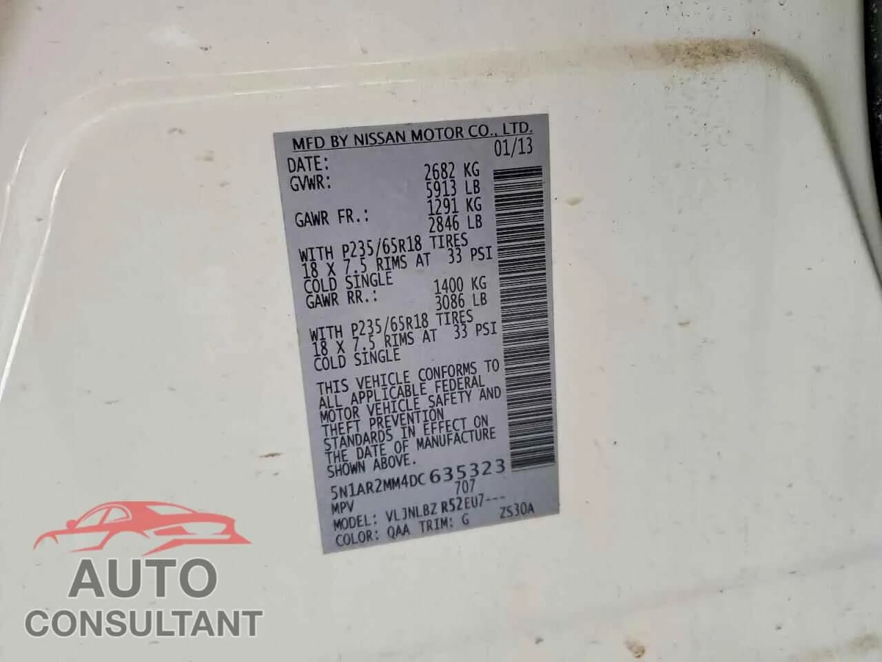 2013 NISSAN PATHFINDER Damaged VIN 5N1AR2MM4DC635323 – photo 13 2013 NISSAN PATHFINDER Damaged VIN 5N1AR2MM4DC635323 – photo 13