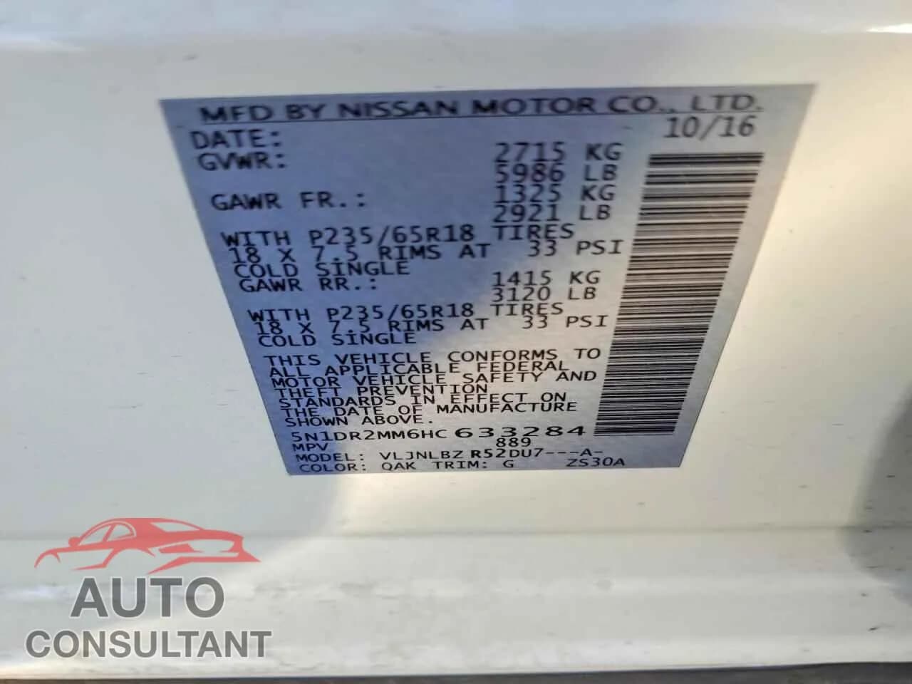 2017 NISSAN PATHFINDER Damaged VIN 5N1DR2MM6HC633284 – photo 13 2017 NISSAN PATHFINDER Damaged VIN 5N1DR2MM6HC633284 – photo 13