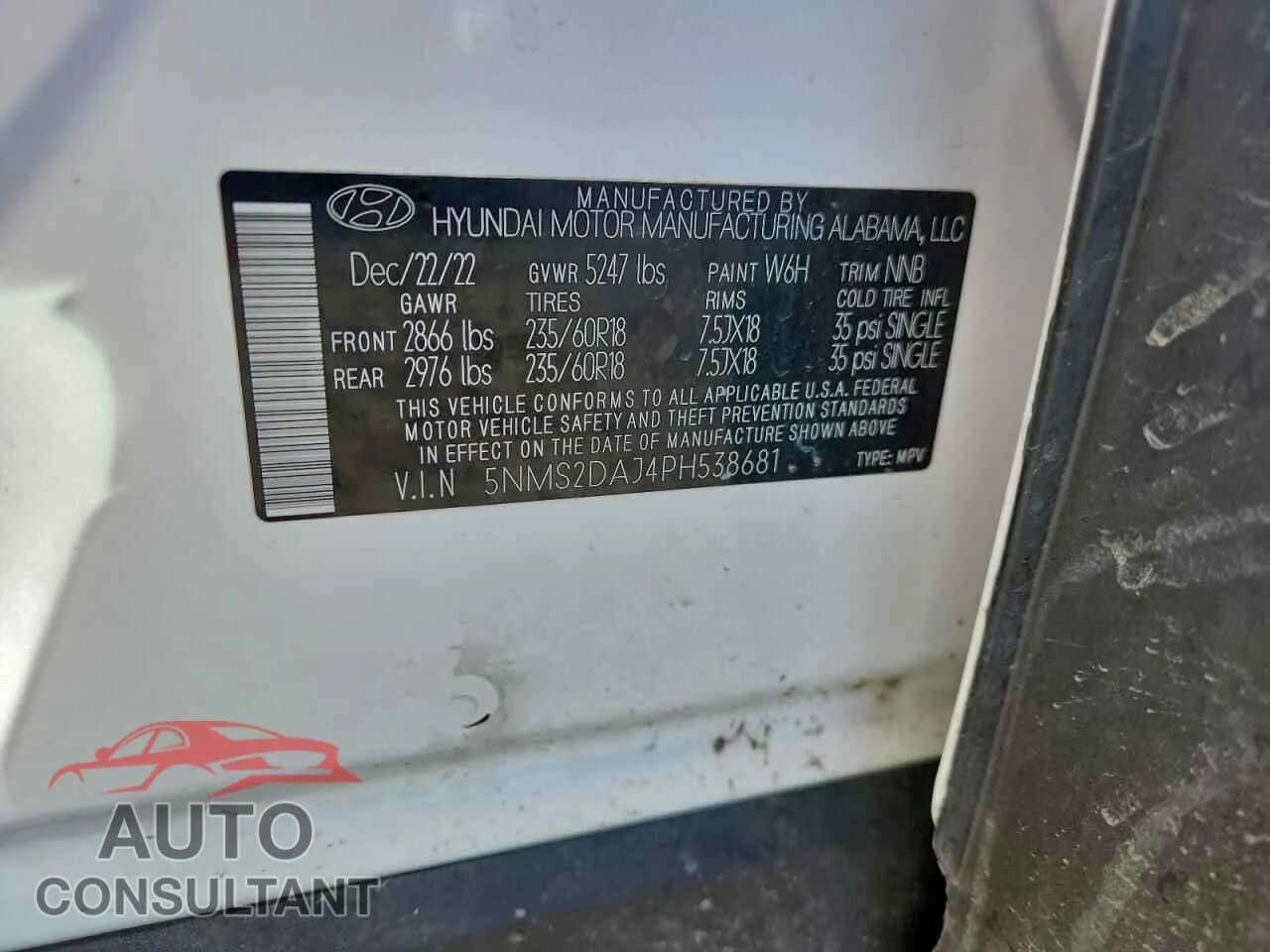 2023 HYUNDAI SANTA FE Damaged VIN 5NMS2DAJ4PH538681 – photo 12 2023 HYUNDAI SANTA FE Damaged VIN 5NMS2DAJ4PH538681 – photo 12