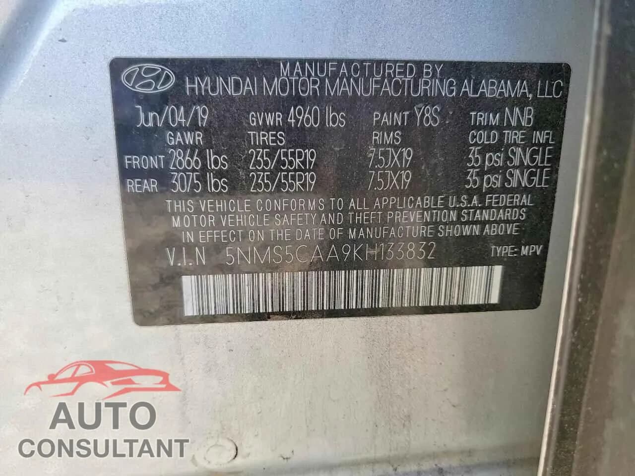 2019 HYUNDAI SANTA FE Damaged VIN 5NMS5CAA9KH133832 – photo 13 2019 HYUNDAI SANTA FE Damaged VIN 5NMS5CAA9KH133832 – photo 13