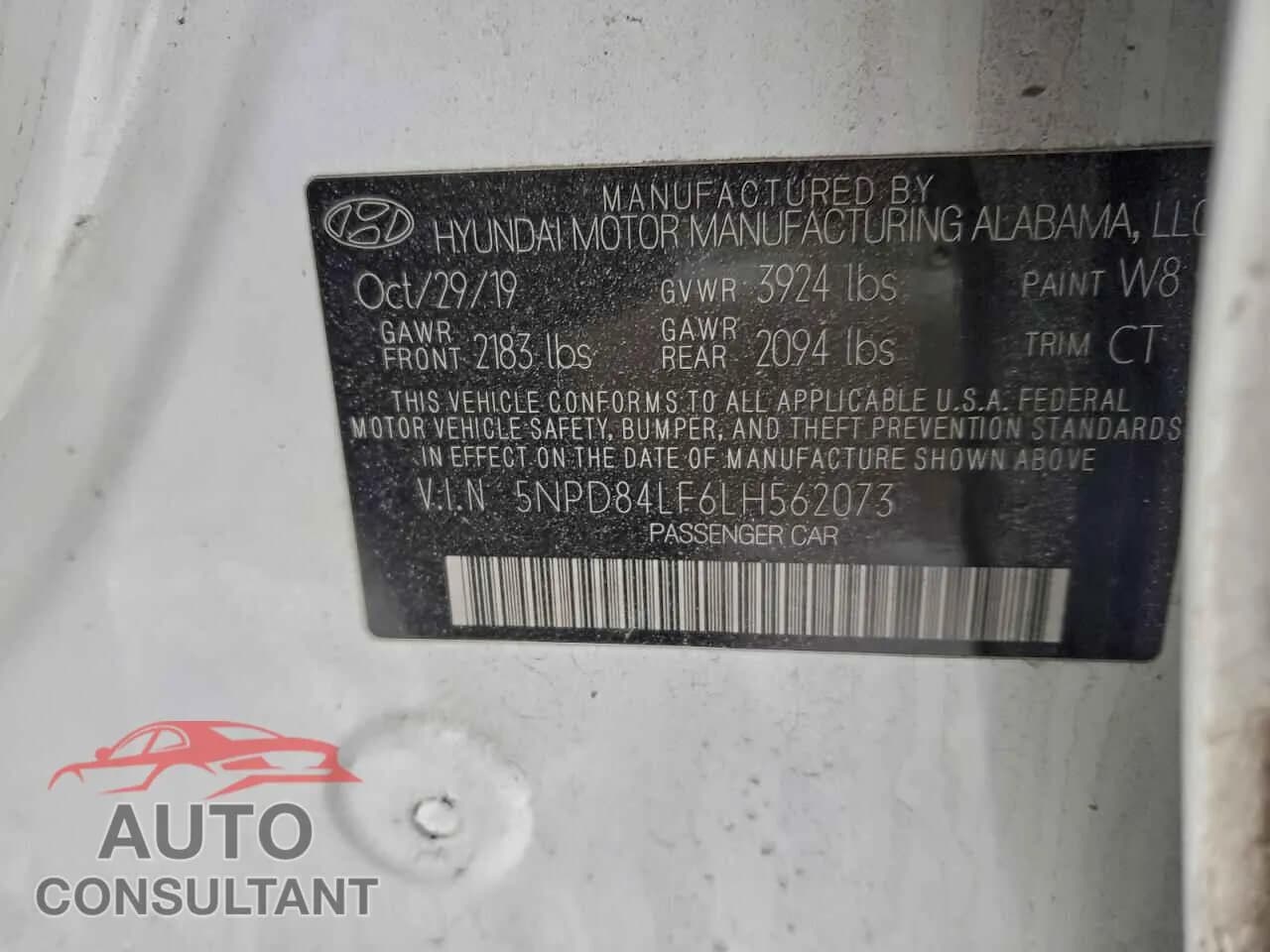 2020 HYUNDAI ELANTRA Damaged VIN 5NPD84LF6LH562073 – photo 12 2020 HYUNDAI ELANTRA Damaged VIN 5NPD84LF6LH562073 – photo 12