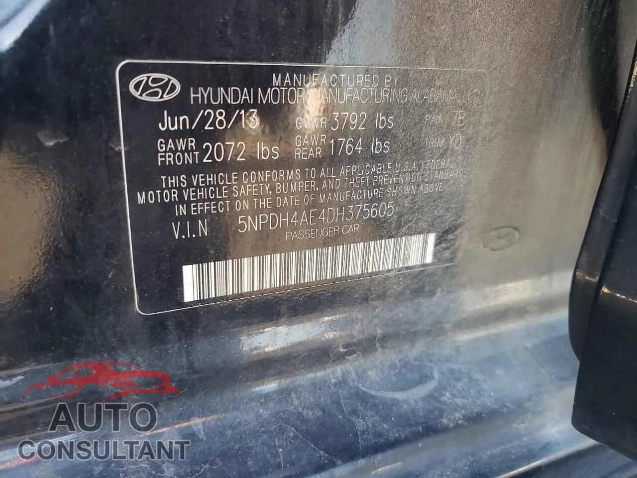 2013 HYUNDAI ELANTRA Damaged VIN 5NPDH4AE4DH375605 – photo 12 2013 HYUNDAI ELANTRA Damaged VIN 5NPDH4AE4DH375605 – photo 12