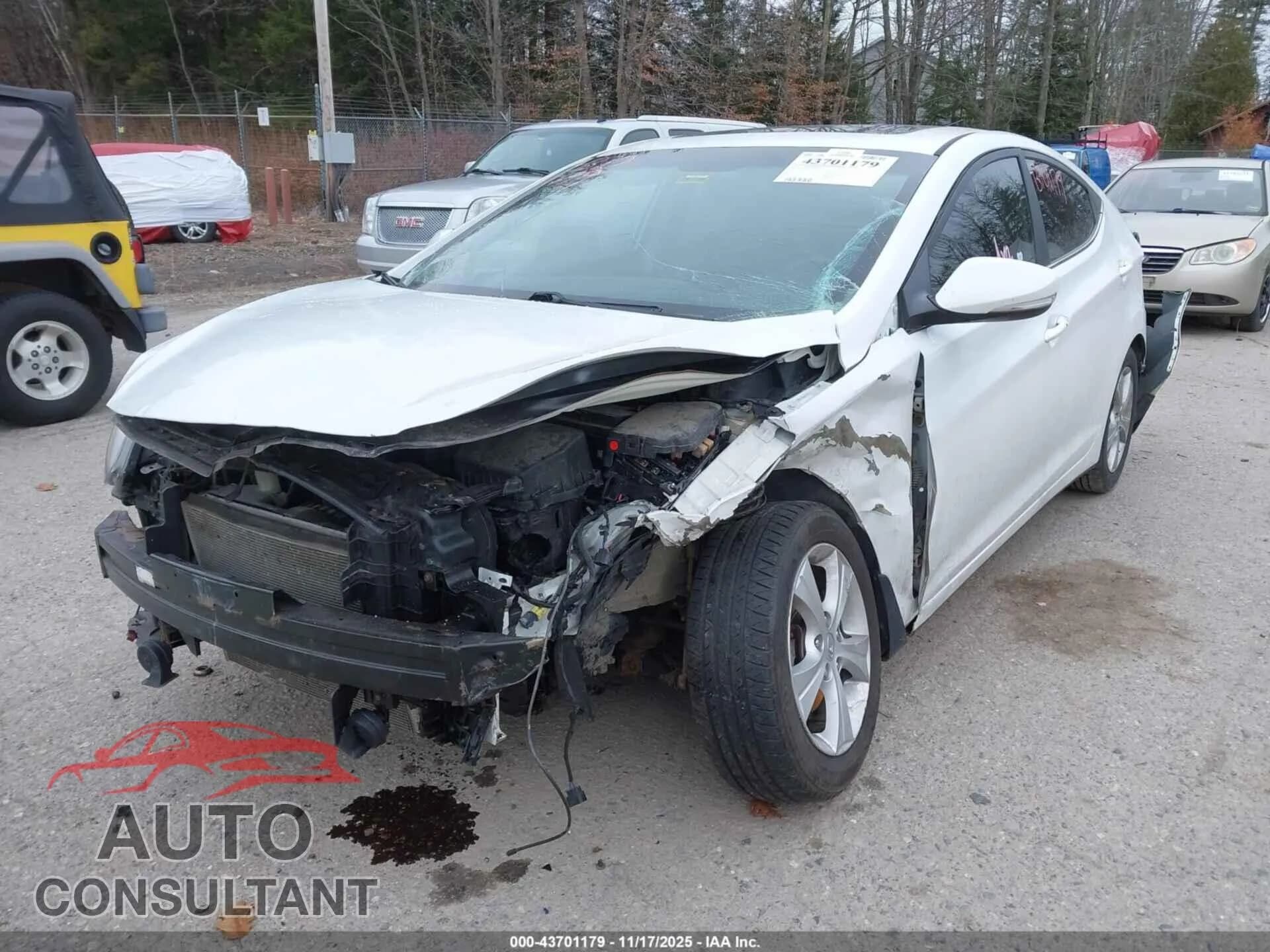 2016 HYUNDAI ELANTRA Damaged VIN 5NPDH4AE4GH681210 – engine bay 2016 HYUNDAI ELANTRA Damaged VIN 5NPDH4AE4GH681210 – engine bay