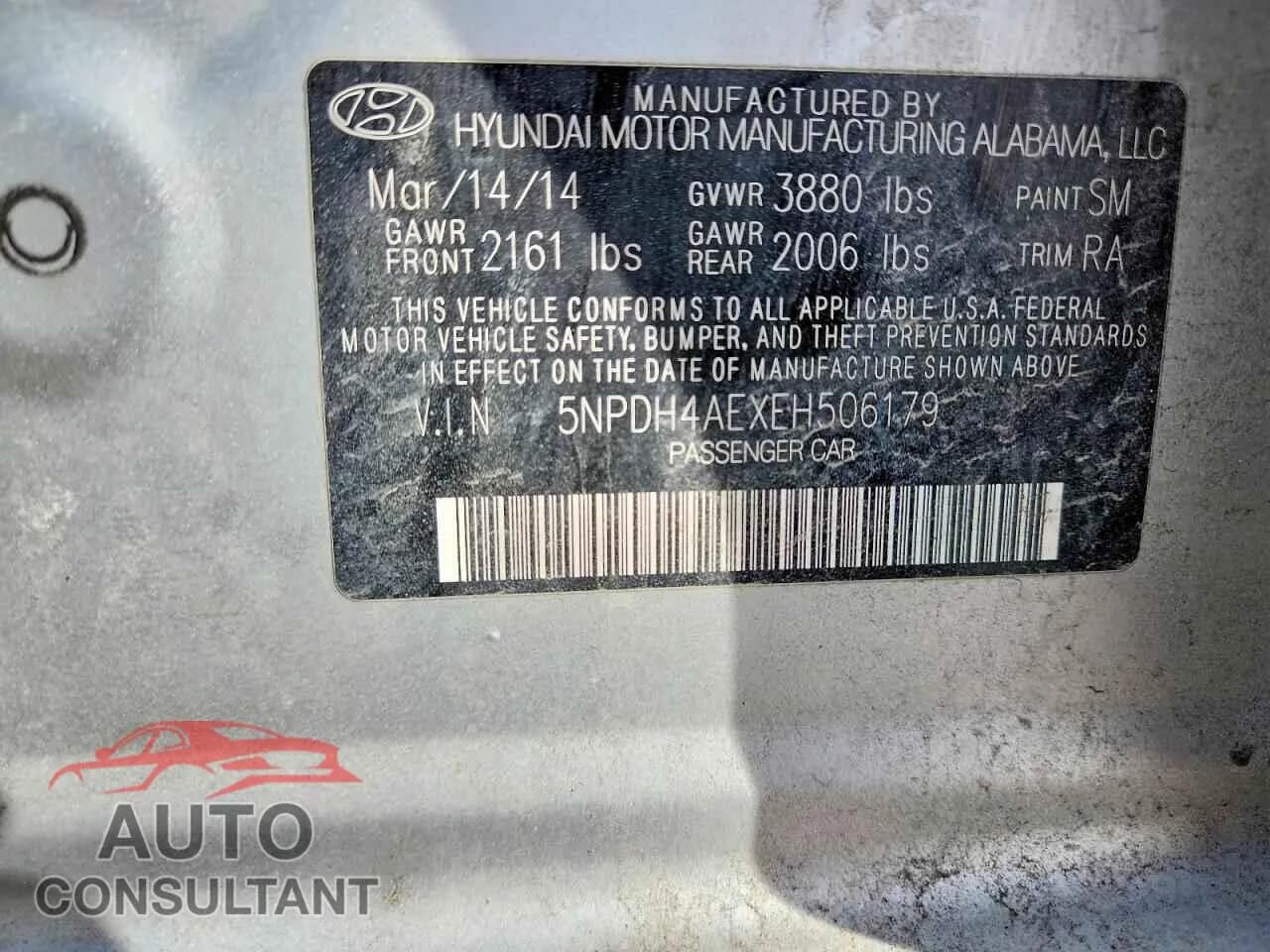 2014 HYUNDAI ELANTRA Damaged VIN 5NPDH4AEXEH506179 – photo 12 2014 HYUNDAI ELANTRA Damaged VIN 5NPDH4AEXEH506179 – photo 12