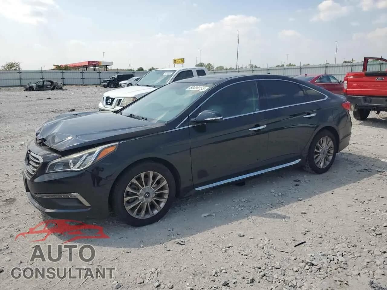 2015 HYUNDAI SONATA Damaged VIN 5NPE34AF3FH255034 – front exterior 2015 HYUNDAI SONATA Damaged VIN 5NPE34AF3FH255034 – front exterior