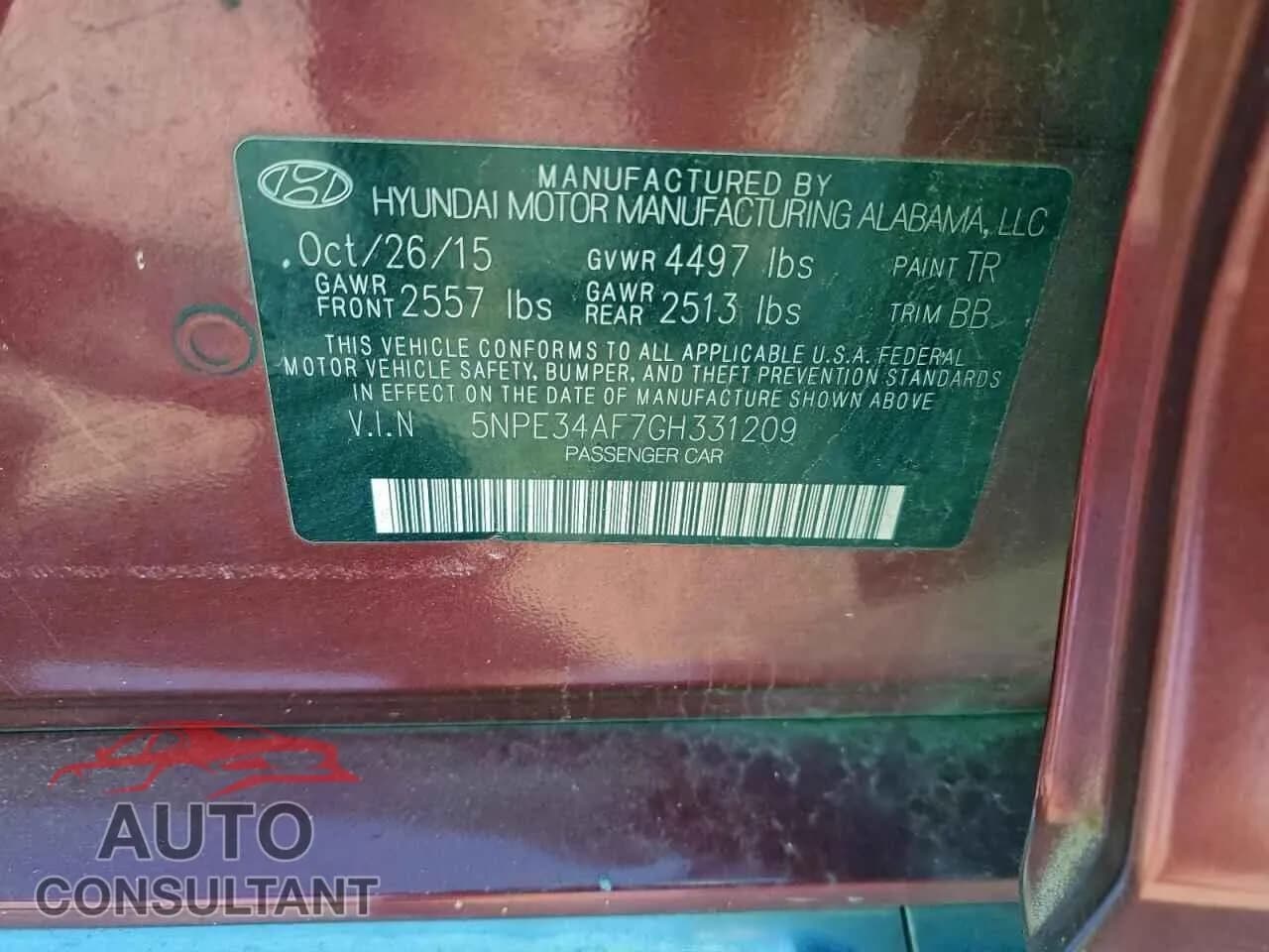 2016 HYUNDAI SONATA Damaged VIN 5NPE34AF7GH331209 – photo 12 2016 HYUNDAI SONATA Damaged VIN 5NPE34AF7GH331209 – photo 12